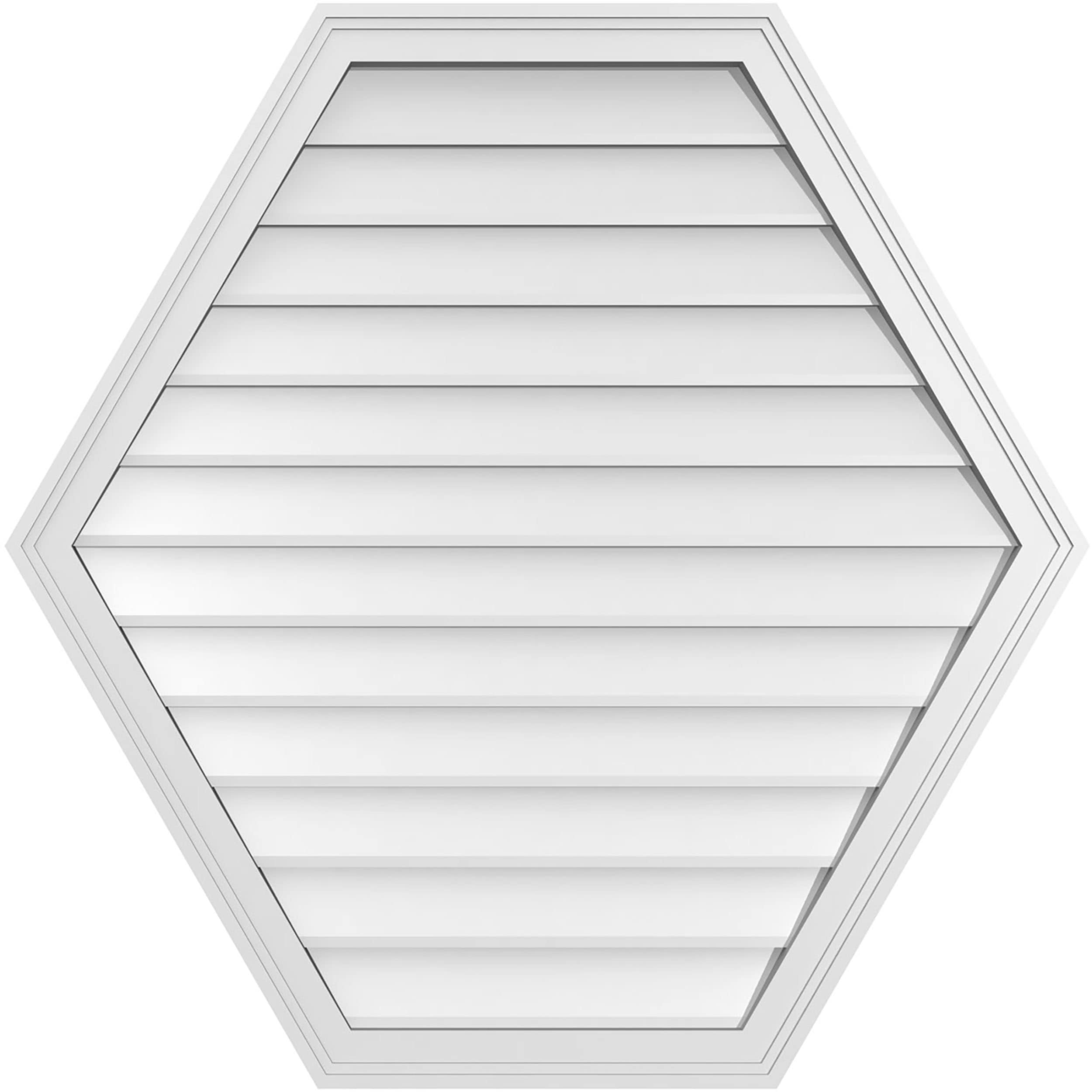 Ekena Millwork GVPHP38X3802SN 38-Inches x 38-Inches Off-white Peaked PVC Gable Louver Vent