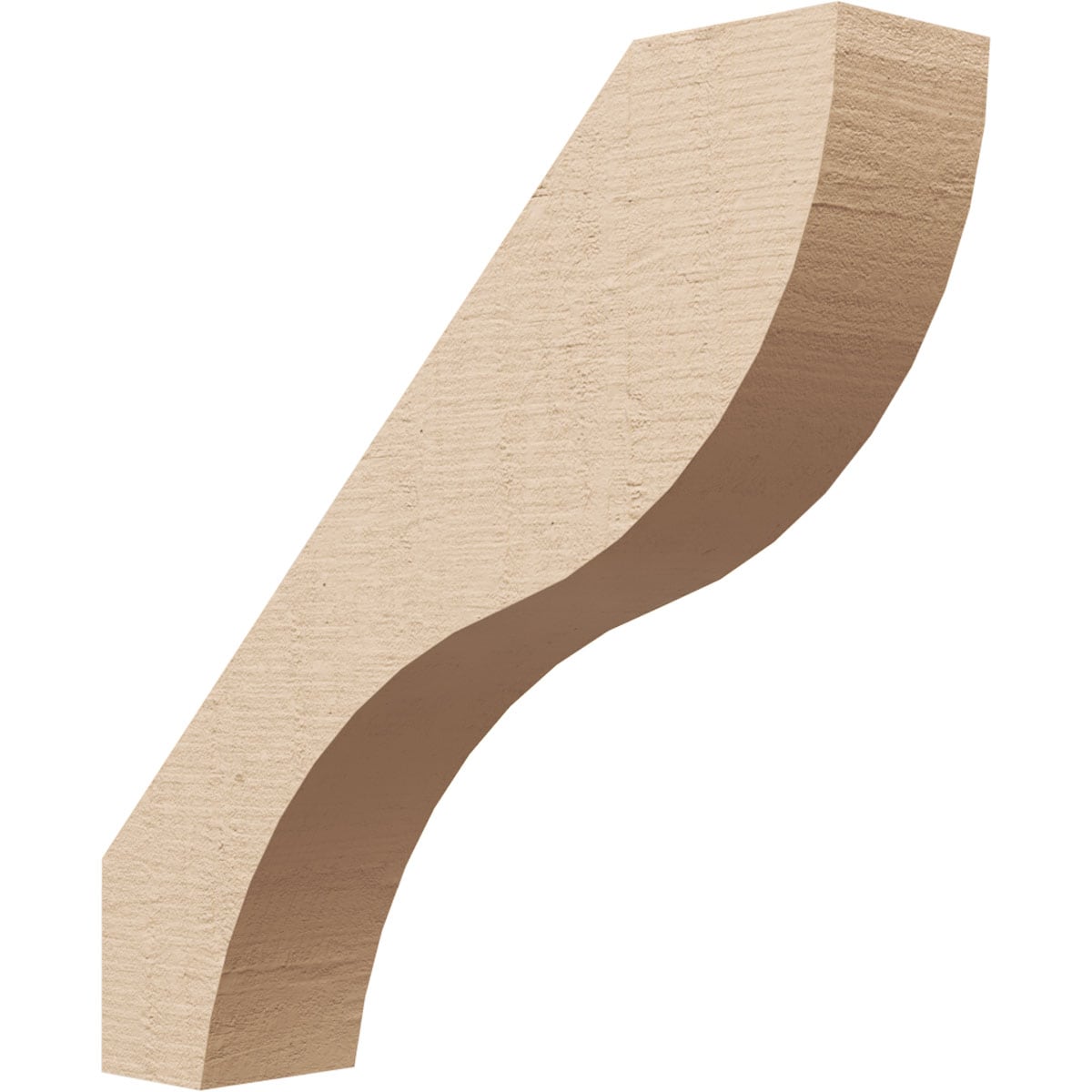 Ekena Millwork BRCUR03X14X14GNVRCPR 3-in x 14-in x 14-in Primed Urethane Geneva Rough Cedar Woodgrain TimberThane KneeBrace