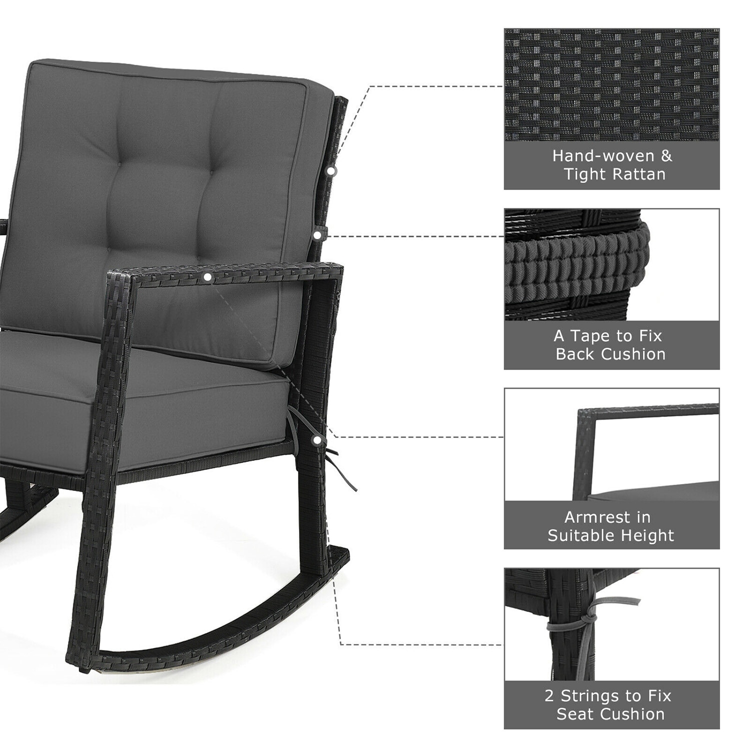 Forclover HYFC-6722GR Patio-Chairs - View #11