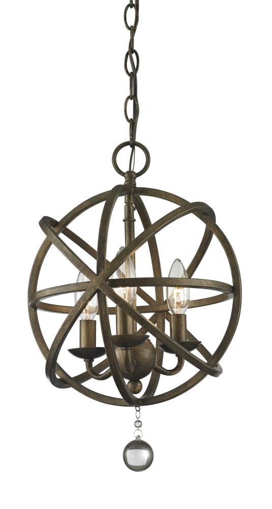 Z-Lite Acadia 3-Light Golden Bronze Modern/Contemporary Globe Hanging ...