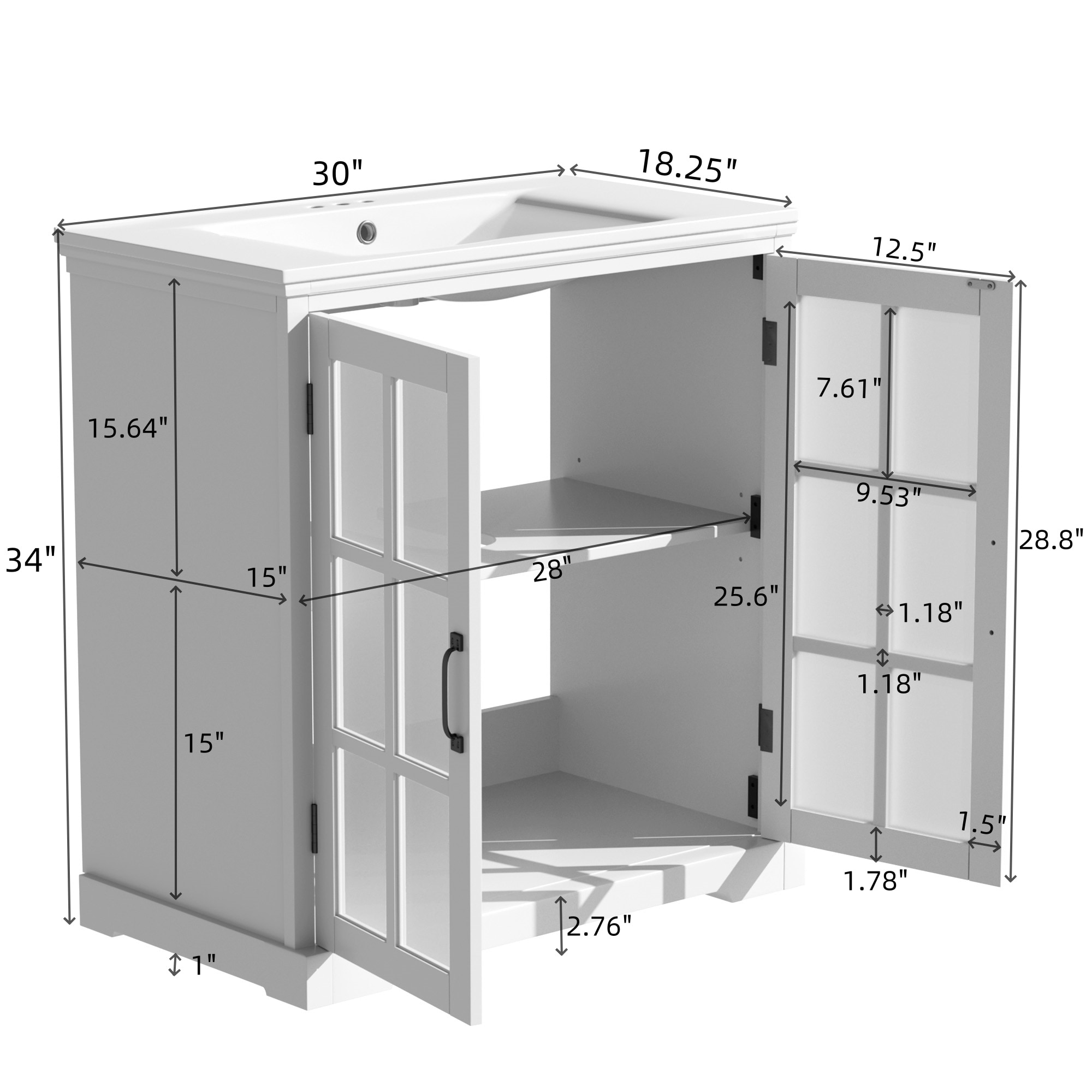 WELLFOR EX-6028B Bath-Vanity-Combo - View #8