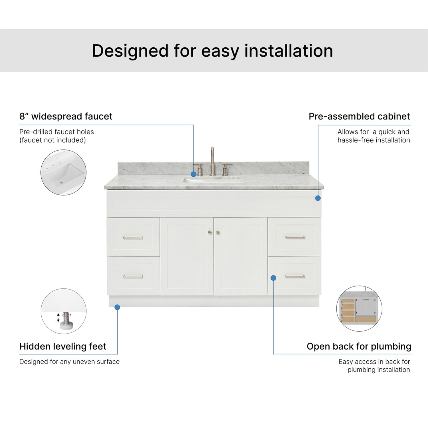 ARIEL F061SCW2RVOWHT Bath-Vanity-Combo - View #7