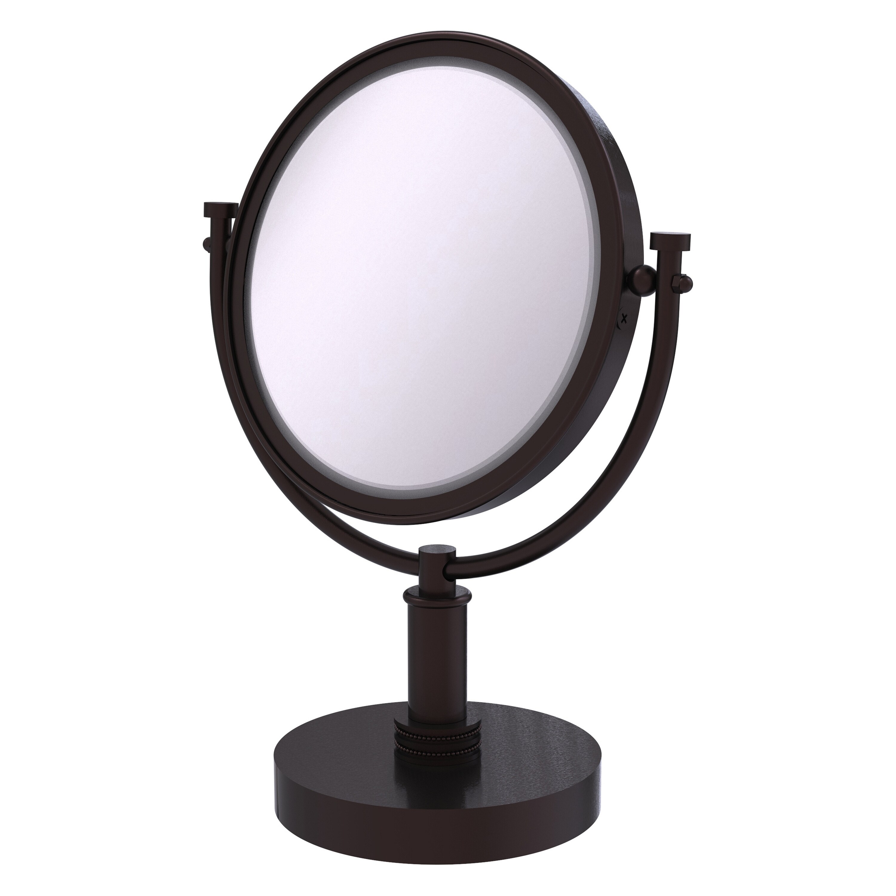 Allied Brass 8-in x 15-in Antique Brass Double-Sided Magnifying Countertop Vanity Mirror