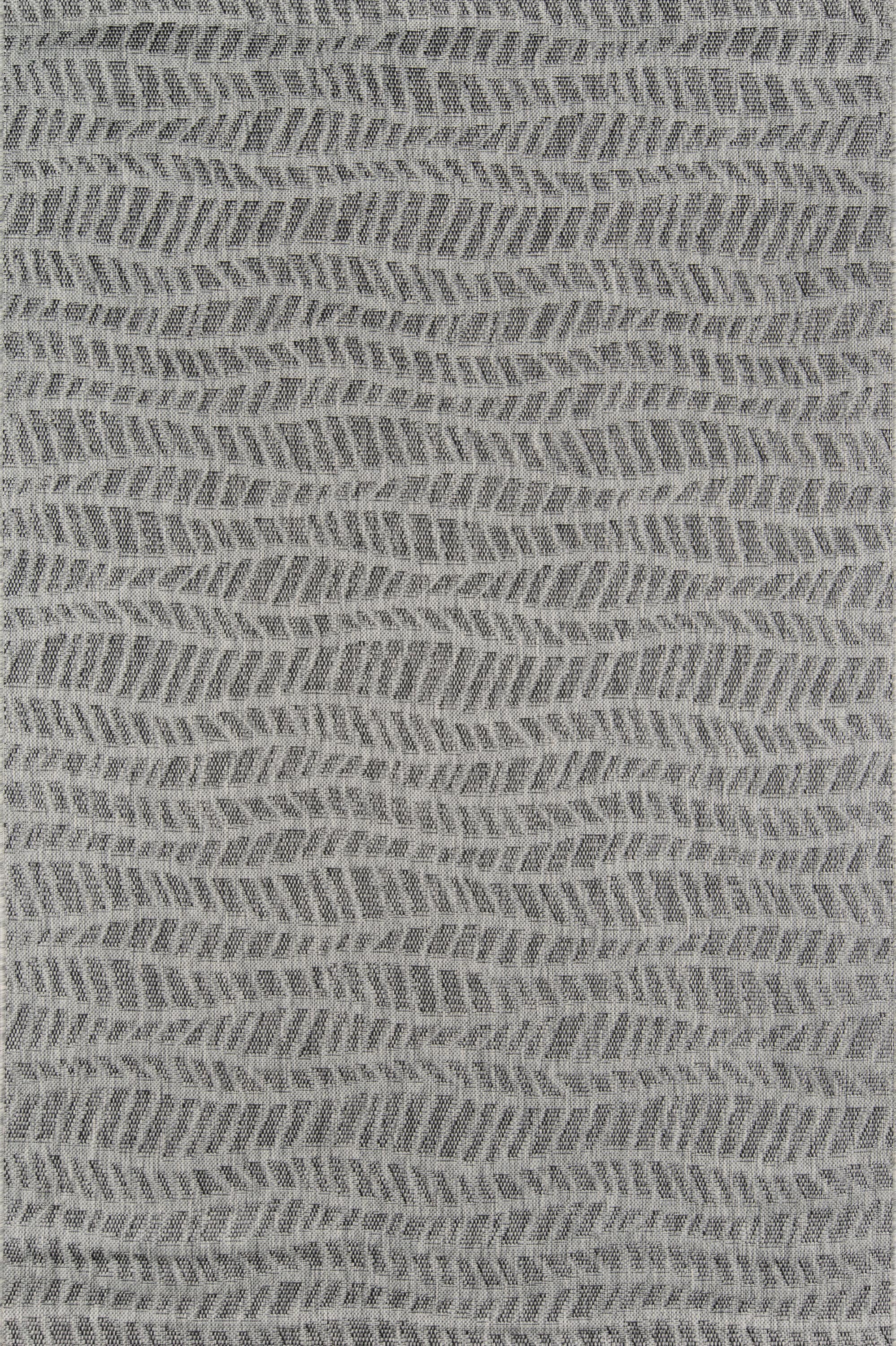Geometric Charcoal Gray Easy-Care Polypropylene Area Rug