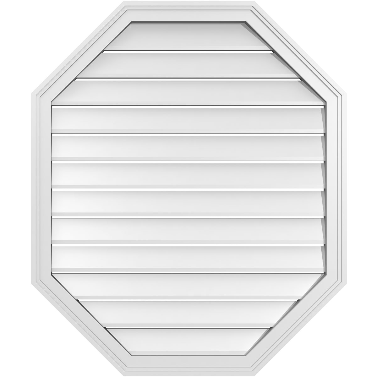 Ekena Millwork GVPOV32X3802SF 32-Inches x 38-Inches Off-white Octagon PVC Gable Louver Vent