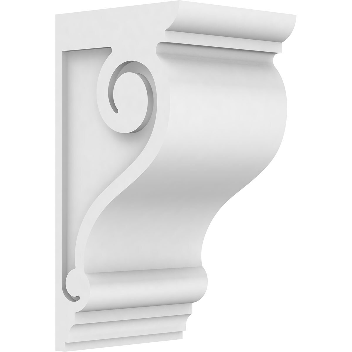 Ekena Millwork CORP07X08X16SCR 7-in x 8-in x 16-in Standard scroll Unfinished White PVC Paintable Corbel