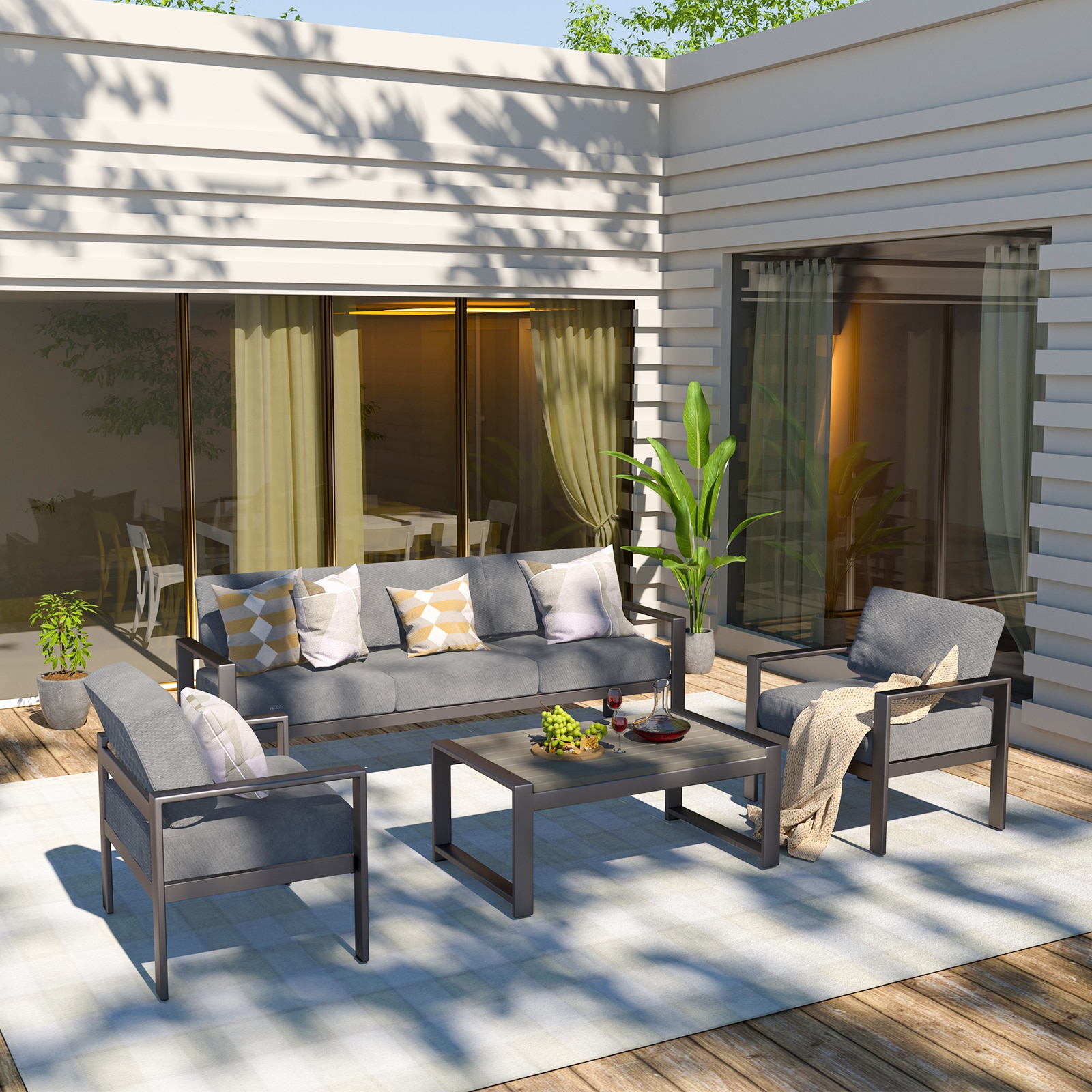 GARSING BOLOGNA SET-DK GREY Patio-Conversation-Sets - View #8