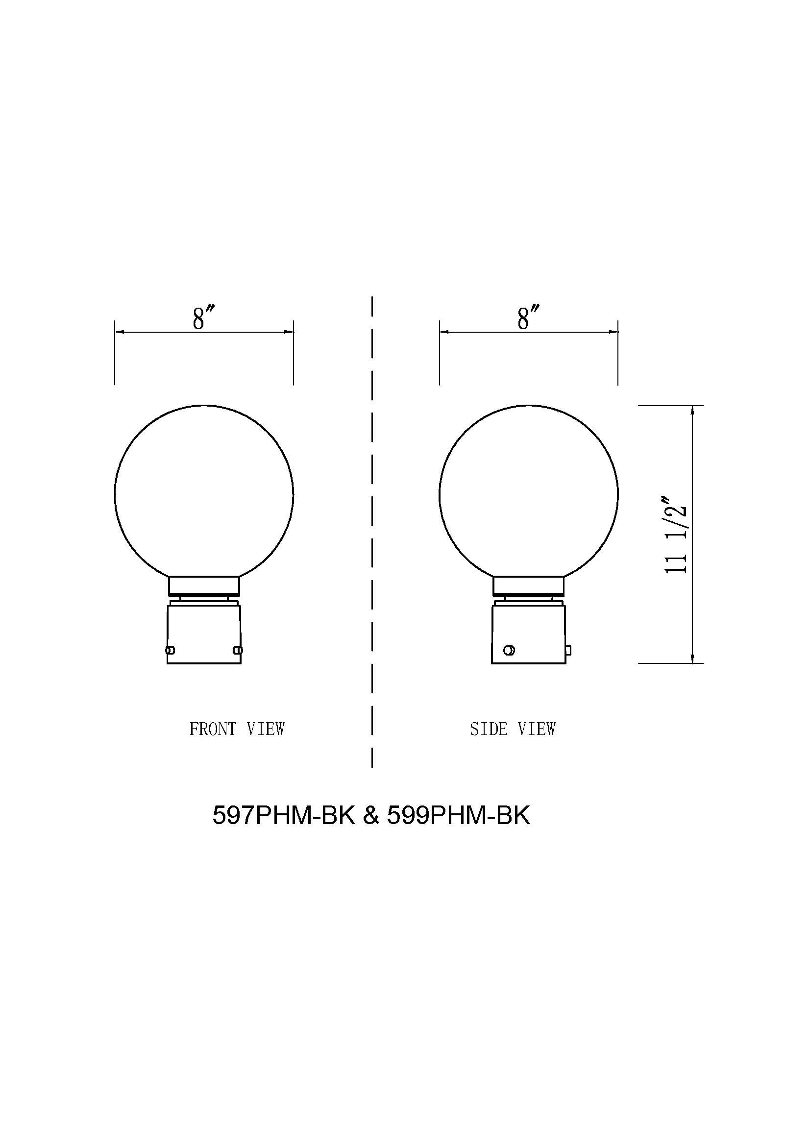 Z-Lite 599PHM-BK Post-Lights - View #6