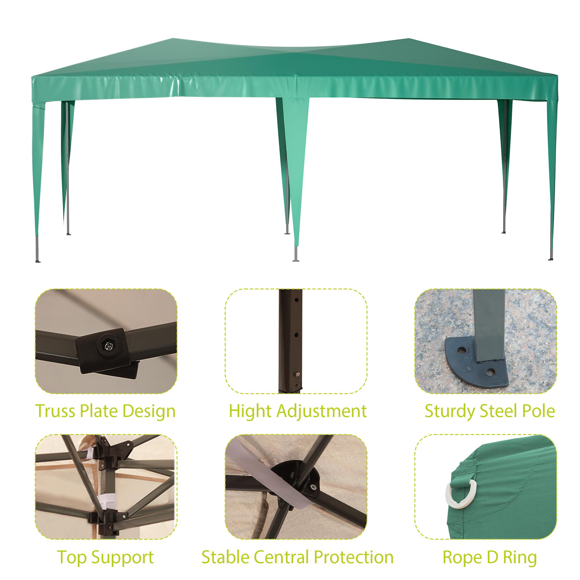 BABOOM 20-ft x 10-ft Rectangle Green Pop-up Canopy in the Canopies ...