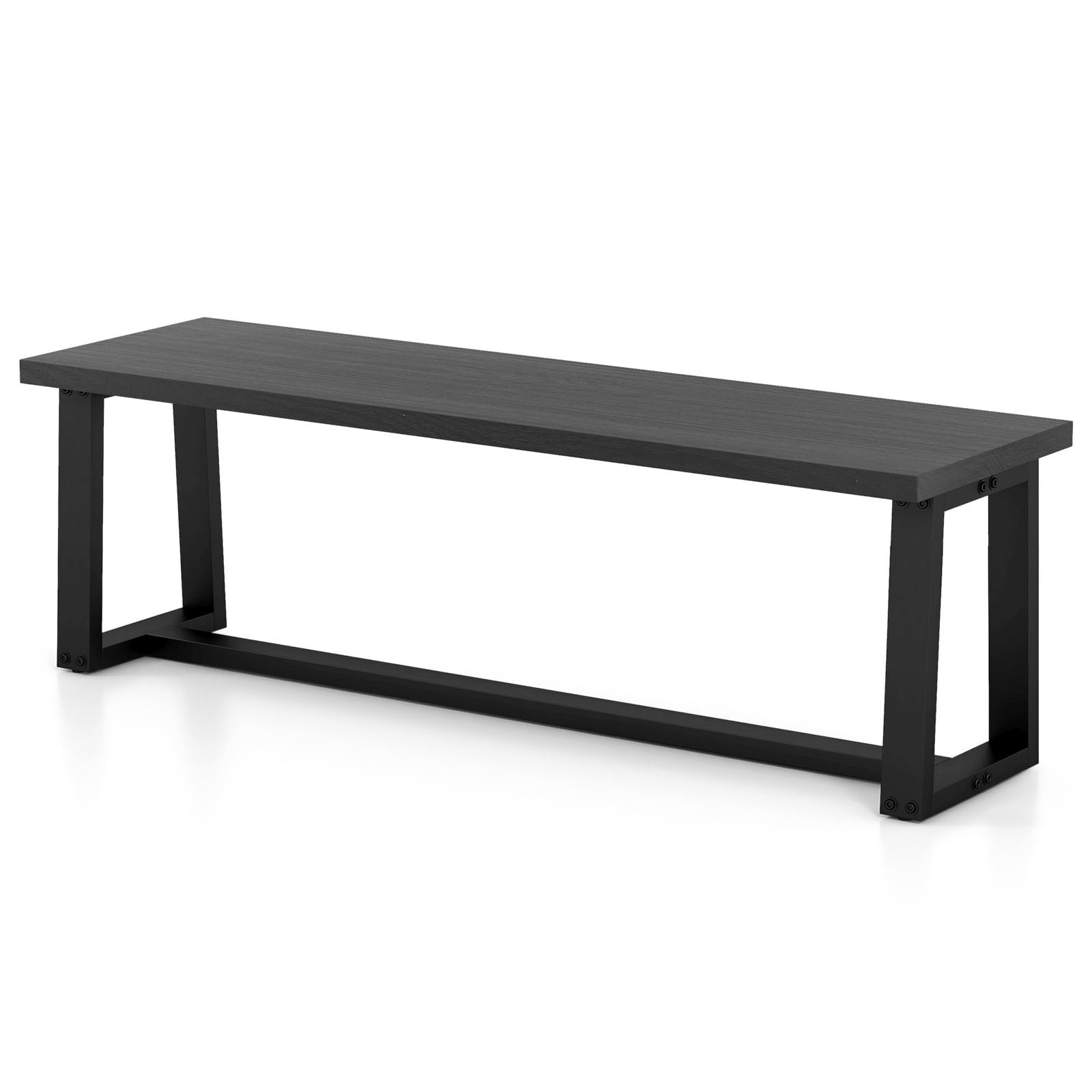 Slickblue Modern Wooden Black Dining Bench With Metal Legs for Entryway Bedroom or Living Room