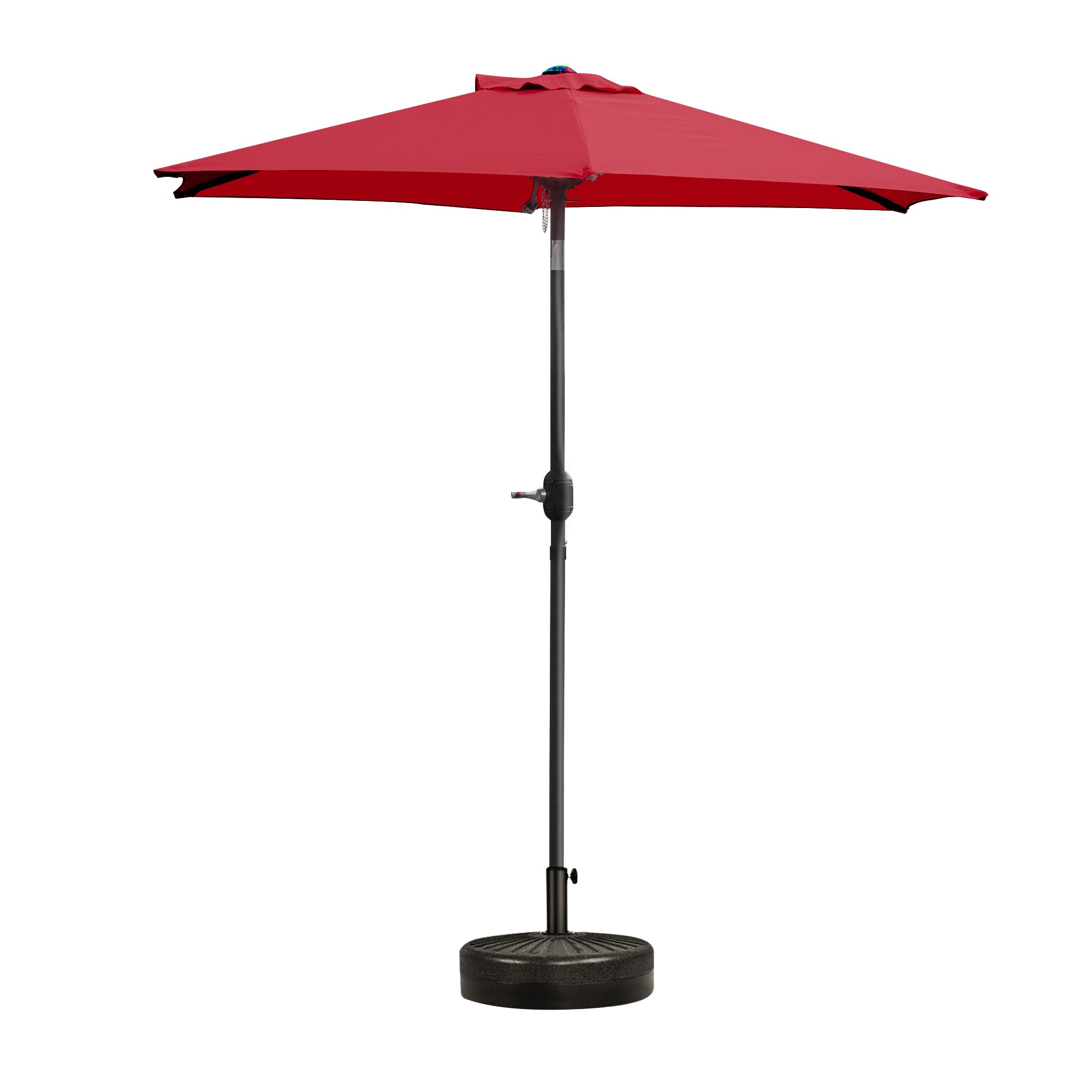 Sunrinx MG11-PU-24 7.5-ft Steel Red Push-button Tilt Market Patio Umbrella with Base