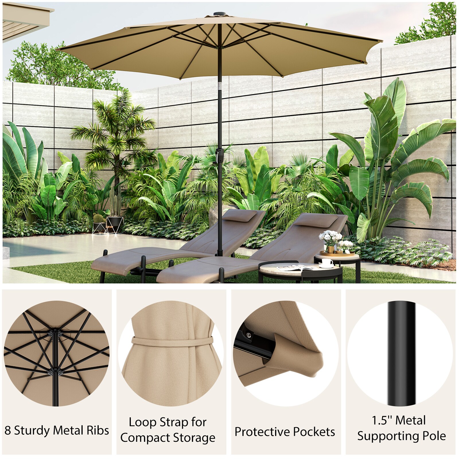 Costway NP10823BE Umbrellas-2 - View #2