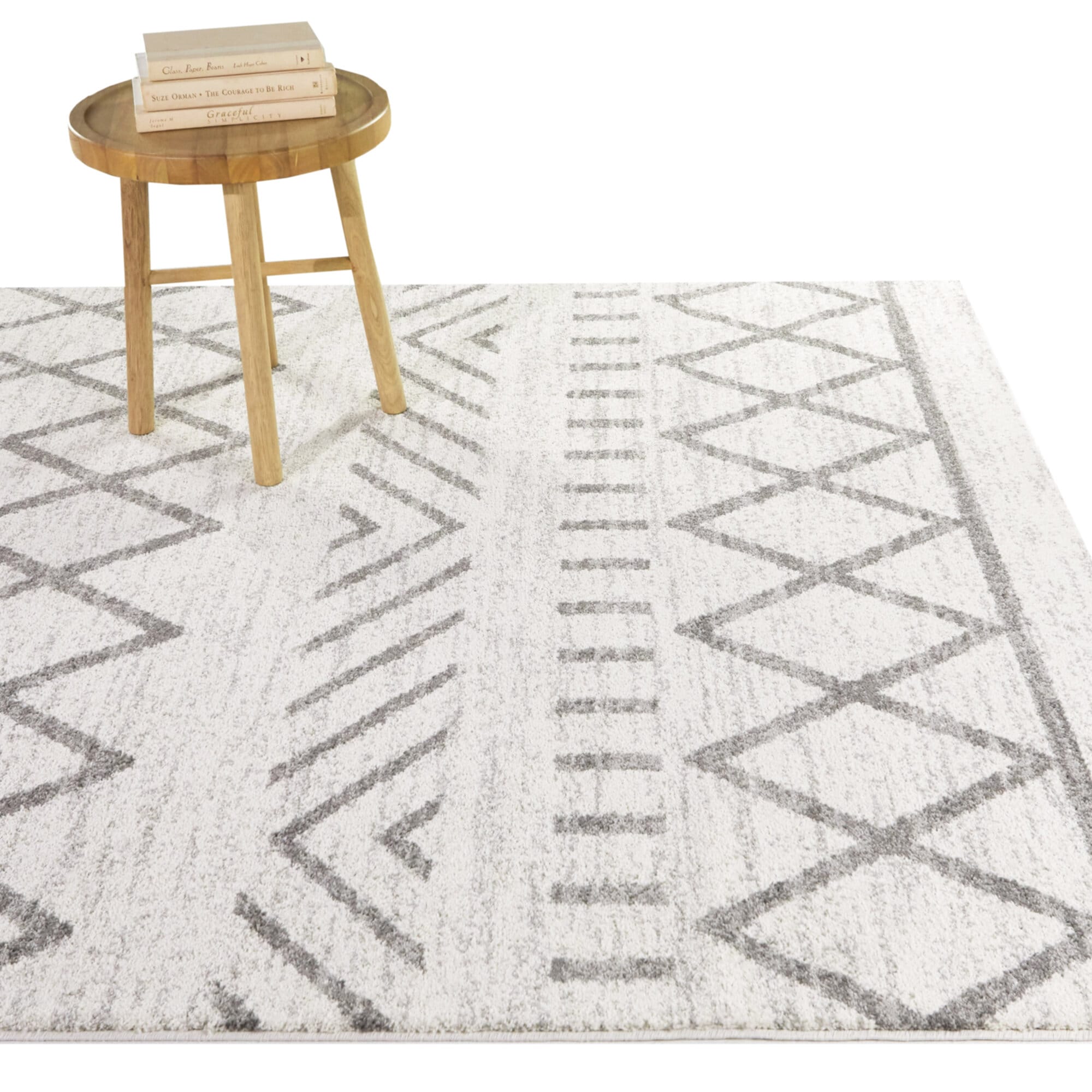 Balta 3003889 8 x 10 (ft) Loomed Polypropylene Silver Rectangular Indoor Geometric Global Area rug