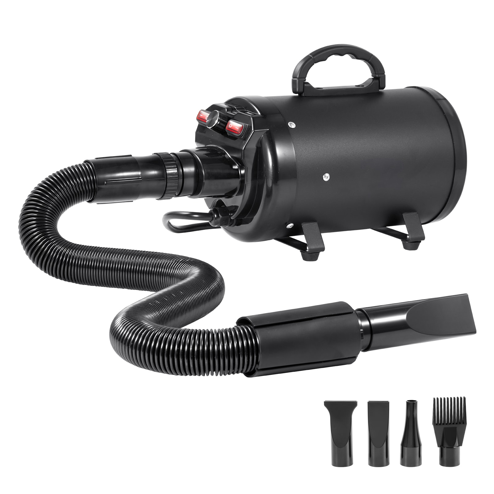 Mecale 2000-W Corded Electric Pet Grooming Dryer with 4 Nozzles and 94-in Extendable Hose