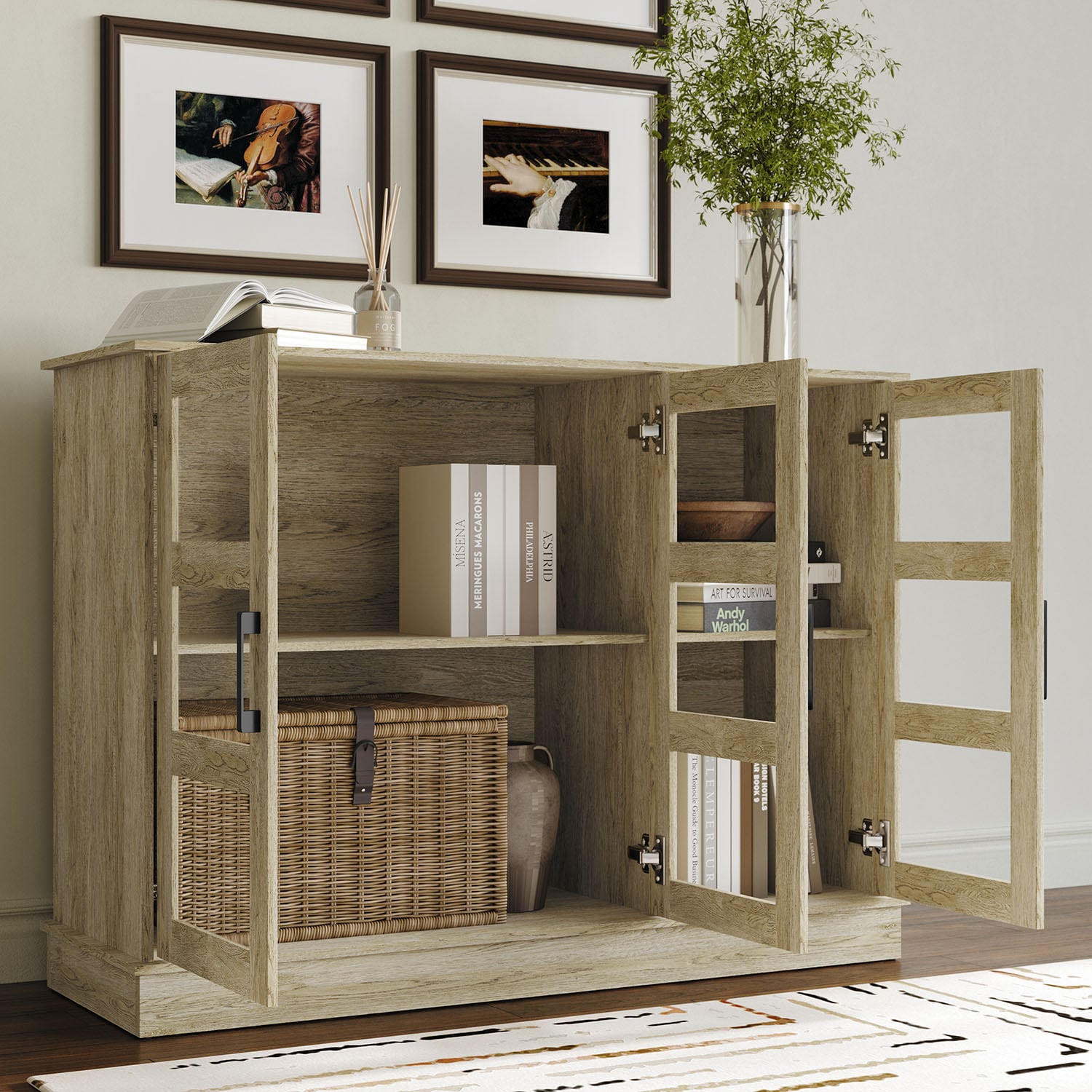 CasePiece C4013SB-LOK Transitional Light Oak Sideboard