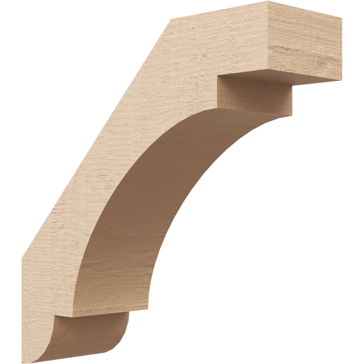 Ekena Millwork BRCUR05X16X16ASPRCPR 5-in x 16-in x 16-in Primed Urethane Aspen Rough Cedar Woodgrain TimberThane Knee Brace