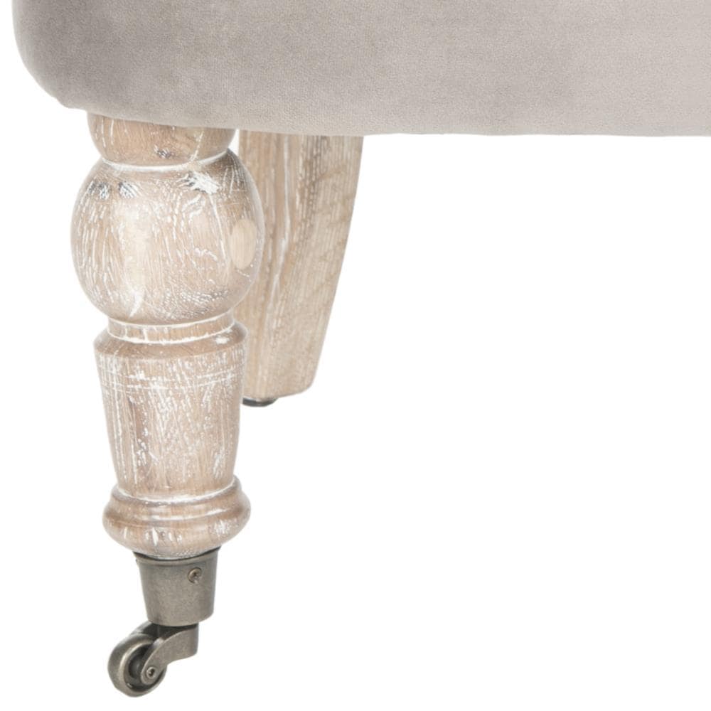 Mushroom Tufted Barrel Accent Chair with Wood Legs