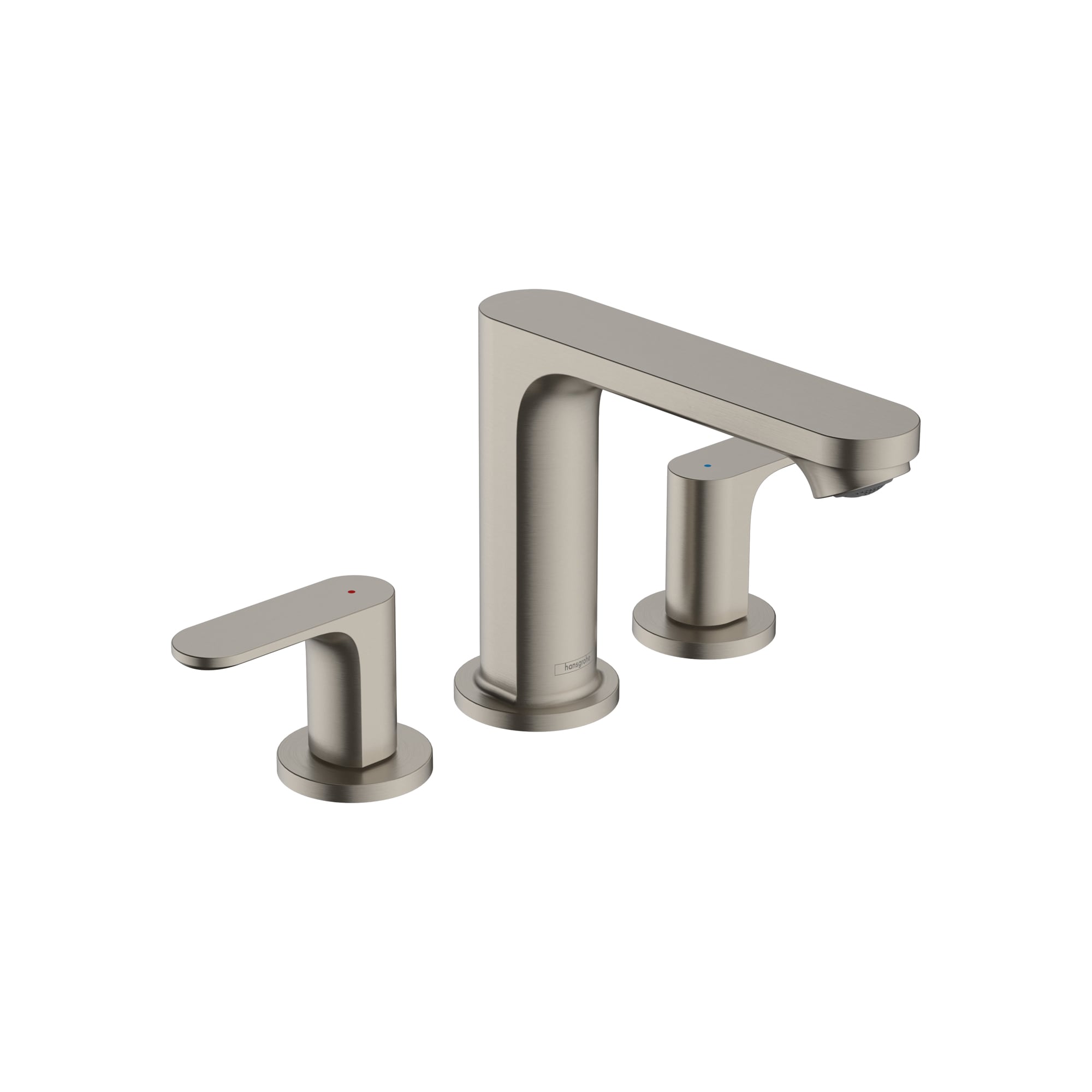 Hansgrohe 72530821 Rebris S Brushed Nickel  Single hole 2-handle WaterSense Low-arc Residential Handle Bathroom Sink Faucet with Drain