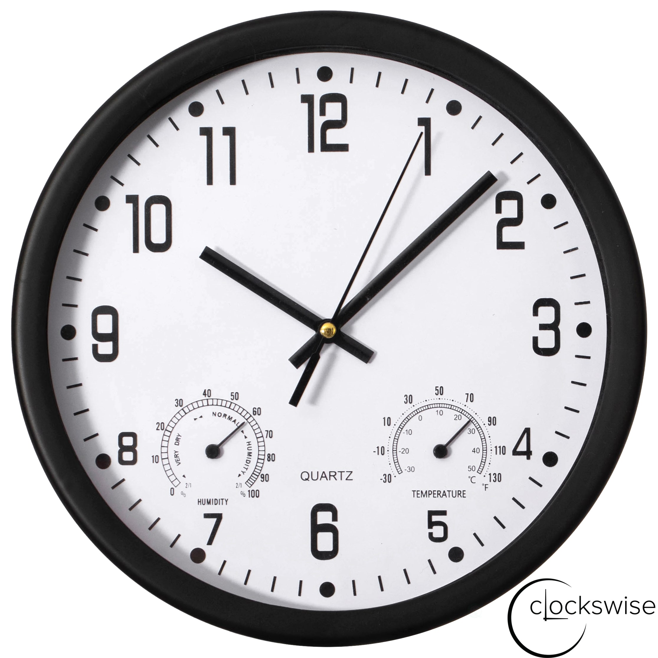 Clockswise QI004748.BK.10 Analog Round Wall Modern