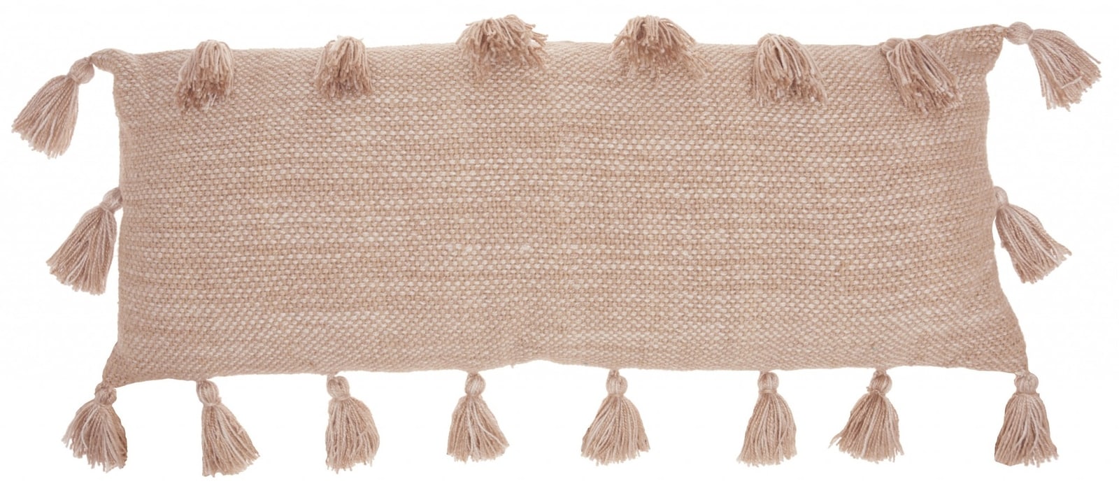HomeRoots 4000386066 13-in x 33-in Rose Gold Rectangular Indoor Decorative Pillow