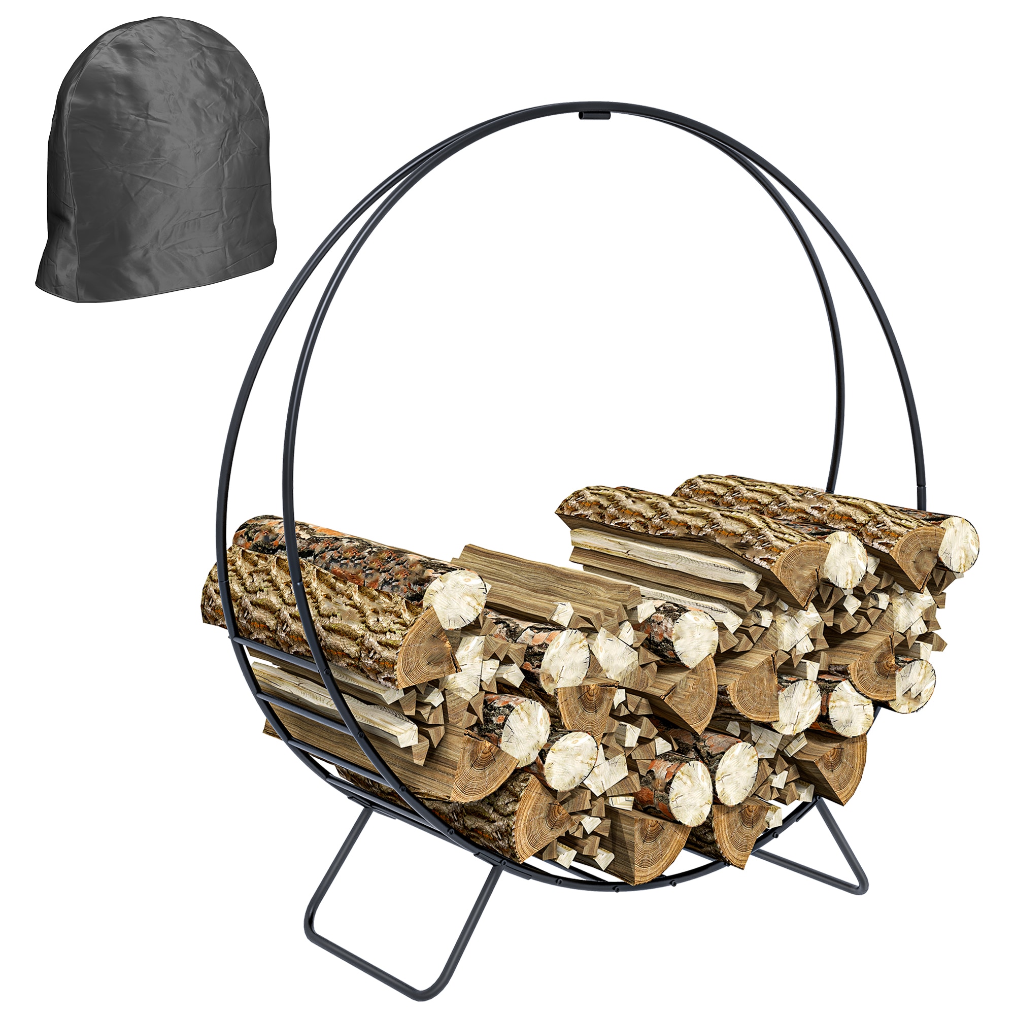 Siavonce - 43-in x 40-in x 15-in Metal Log rack