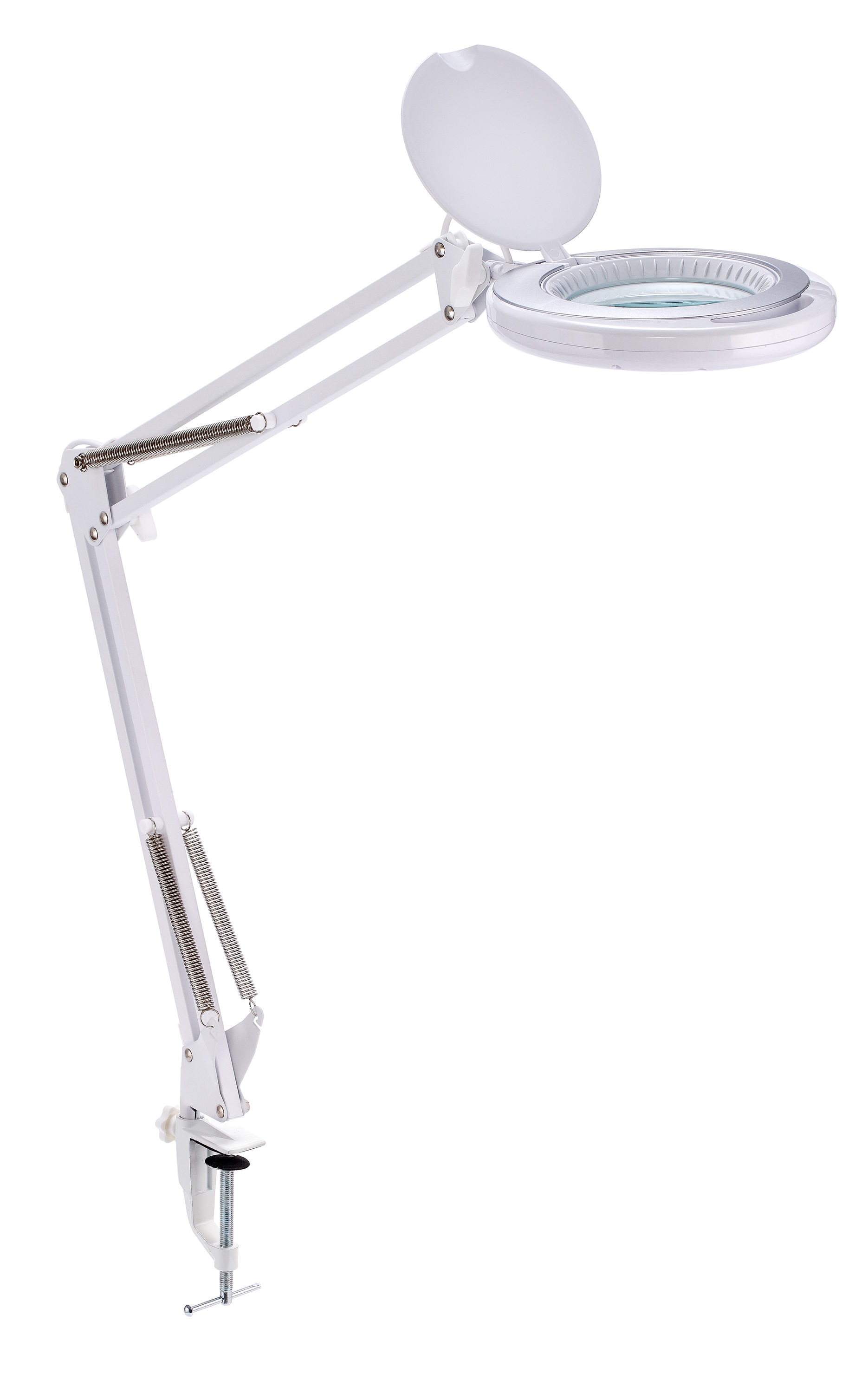 Bostitch 10-in Adjustable Magnifying White Desk Lamp with Plastic Shade at
