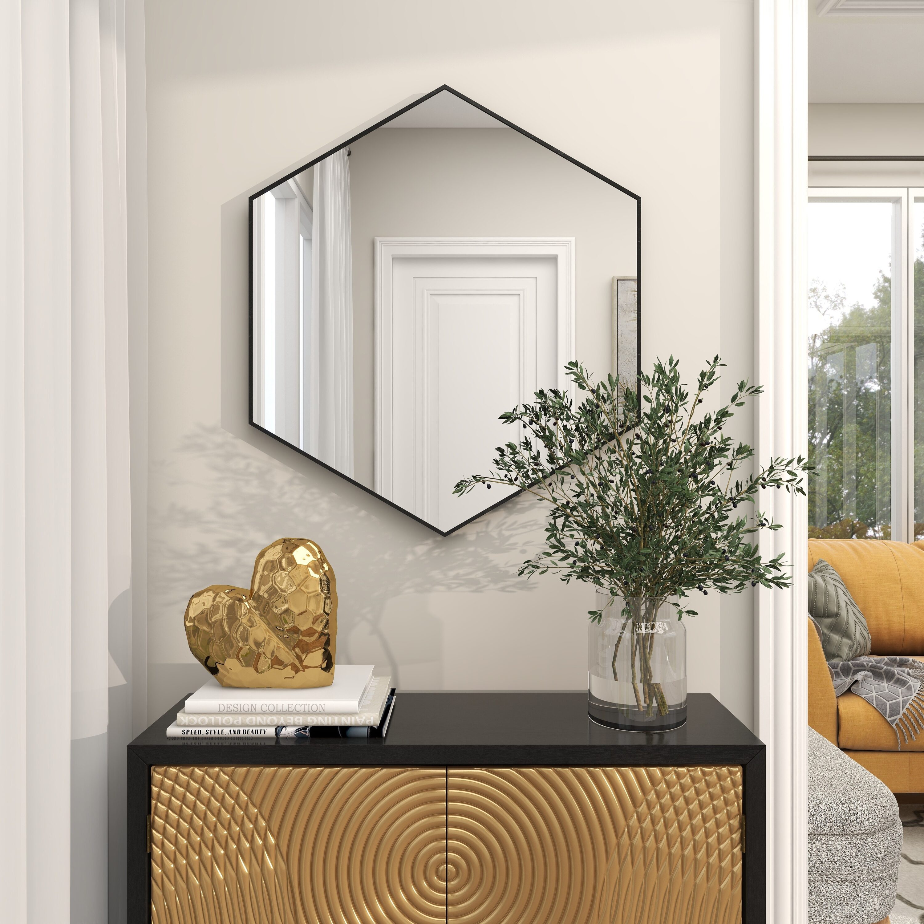 Flash Furniture 20-in W x 20-in H Round Black Framed Wall Mirror in the  Mirrors department at