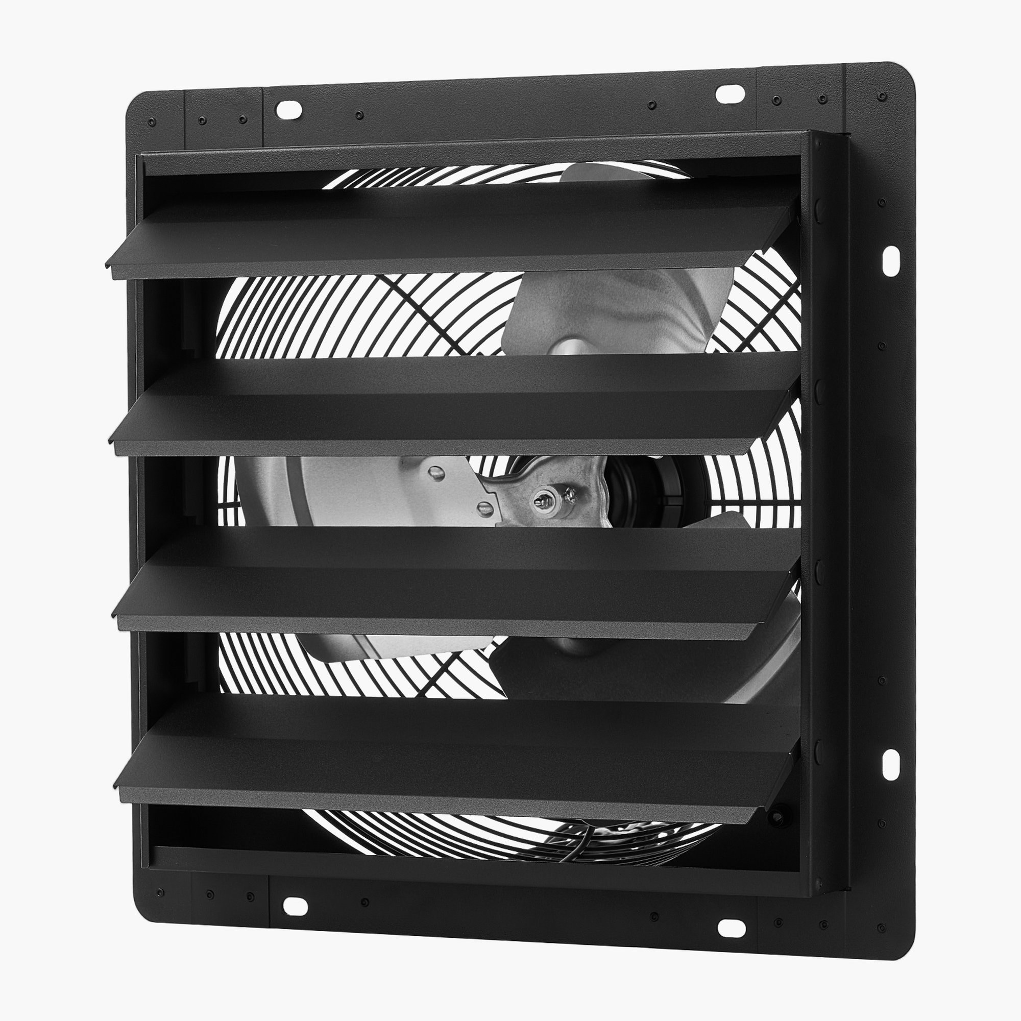 Afoxsos  14 inch wall mounted shutter exhaust fan with smart variable speed control 2000 CFM EC motor for attic shed garage greenhouse cooling