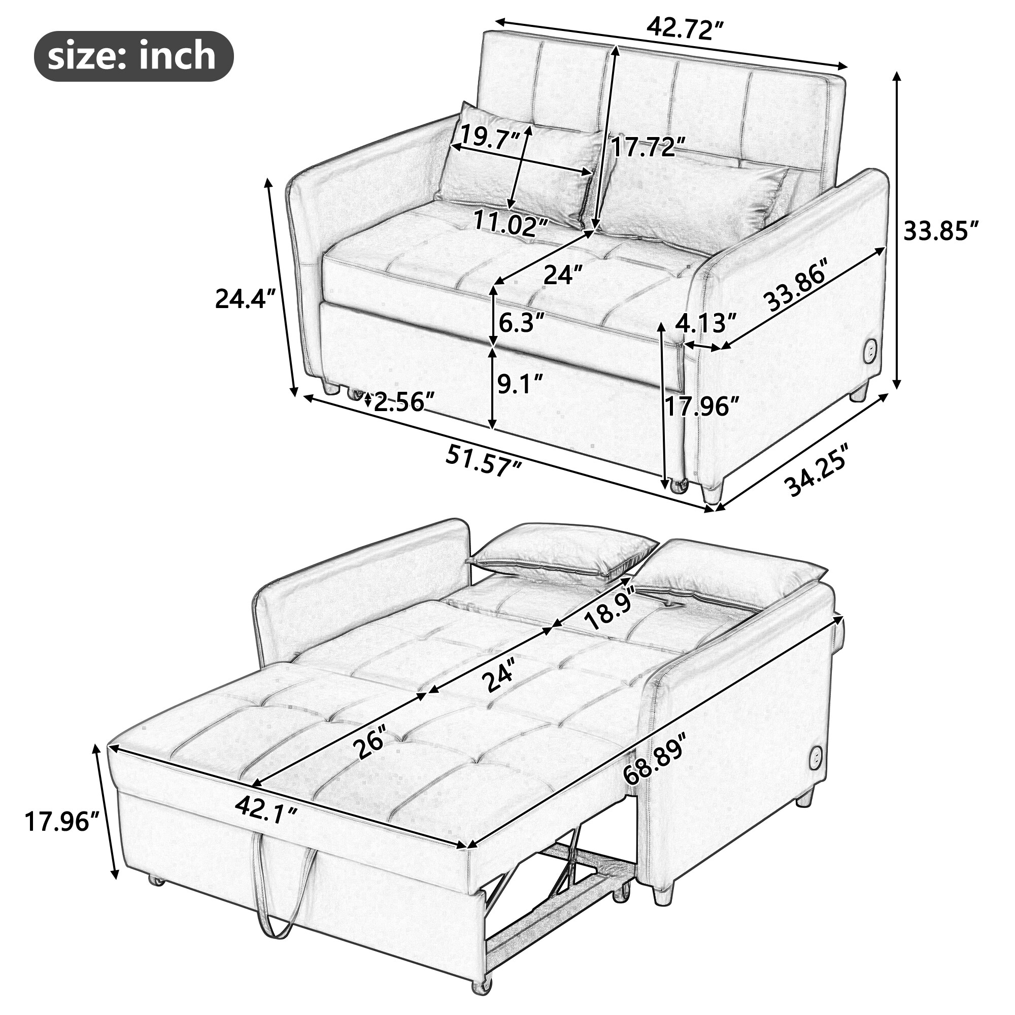 LOVMOR SF-L-N719S001700B futons - View #2