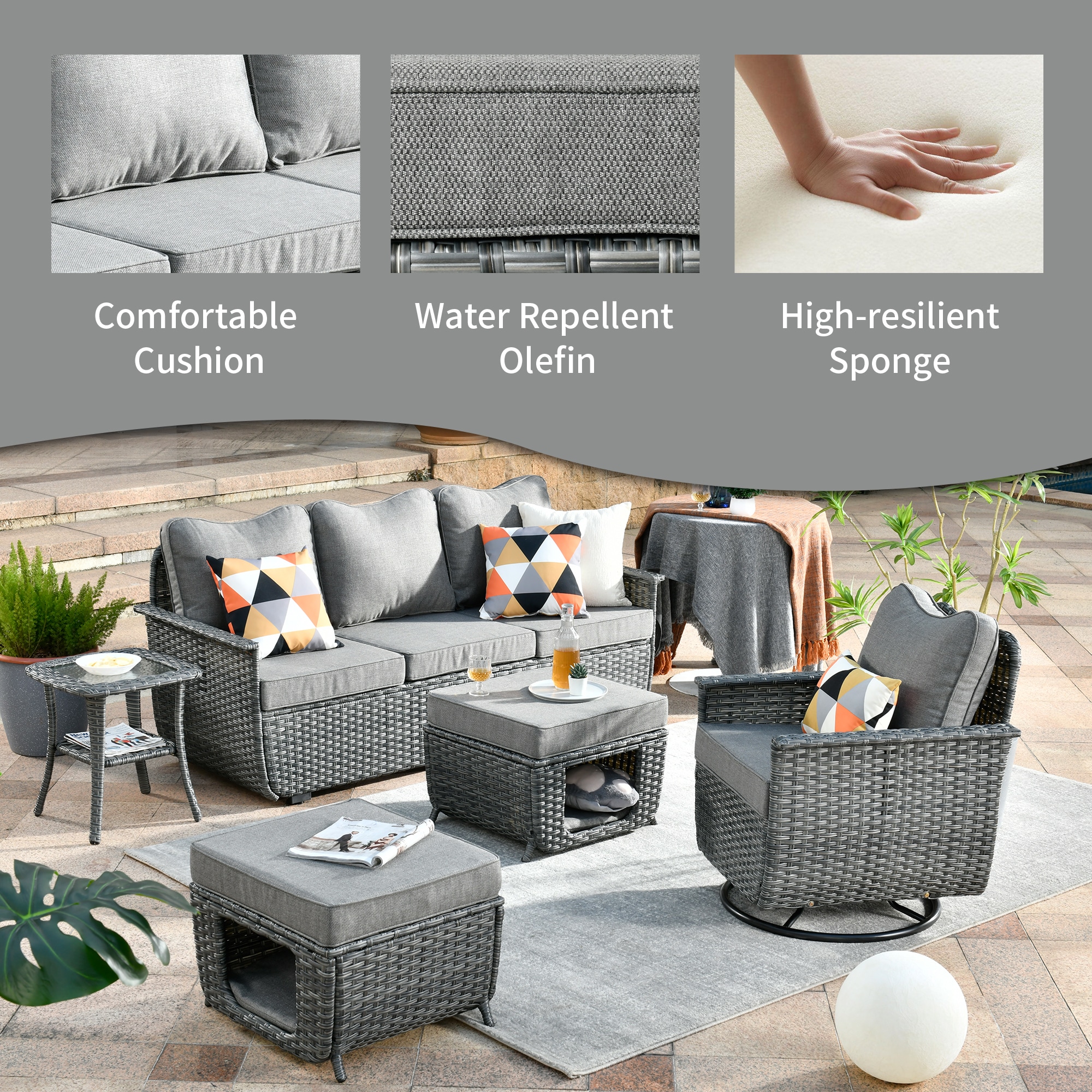 Ovios BP-205Y Patio-Conversation-Sets - View #5