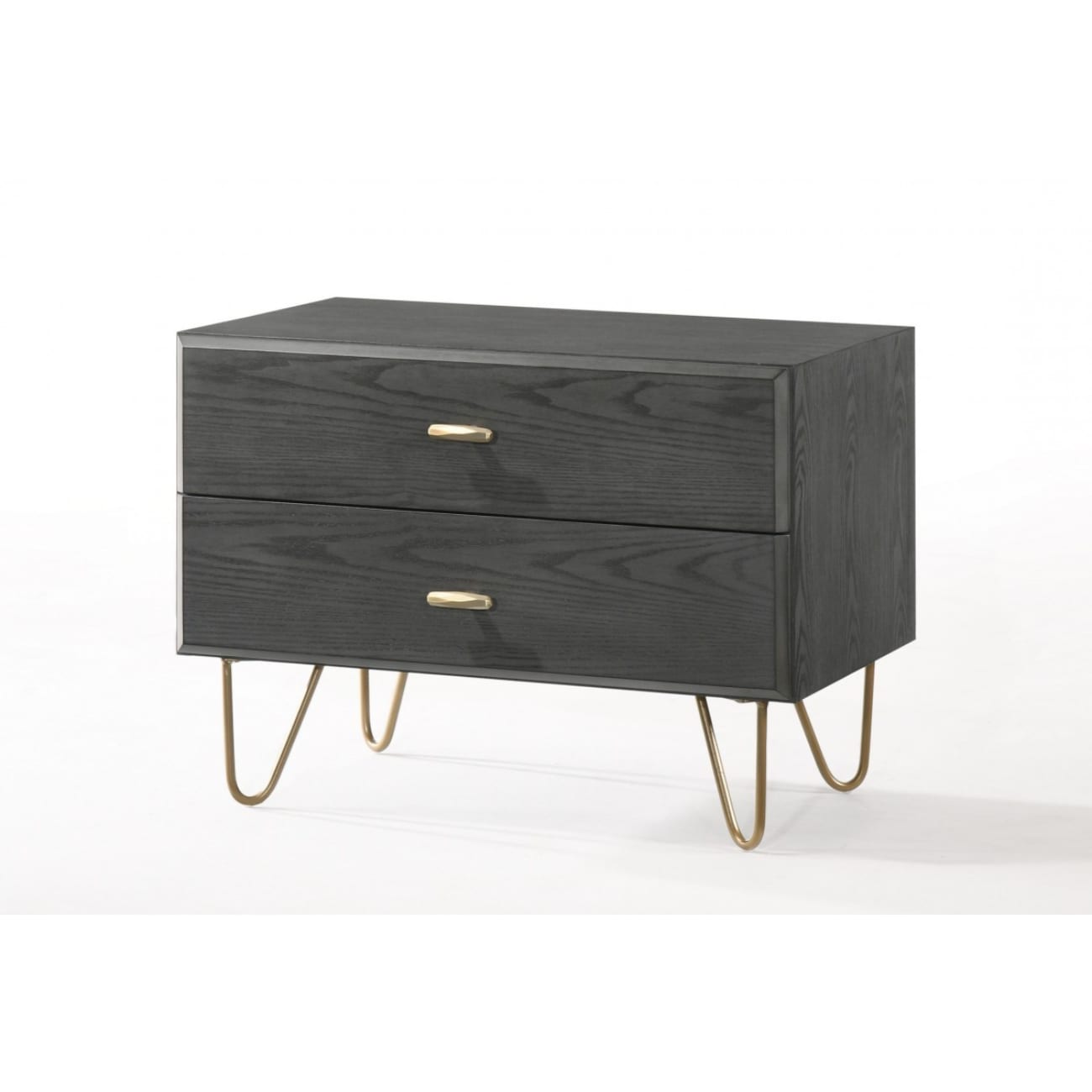 HomeRoots 4000473020 Gray and Gold Nightstand