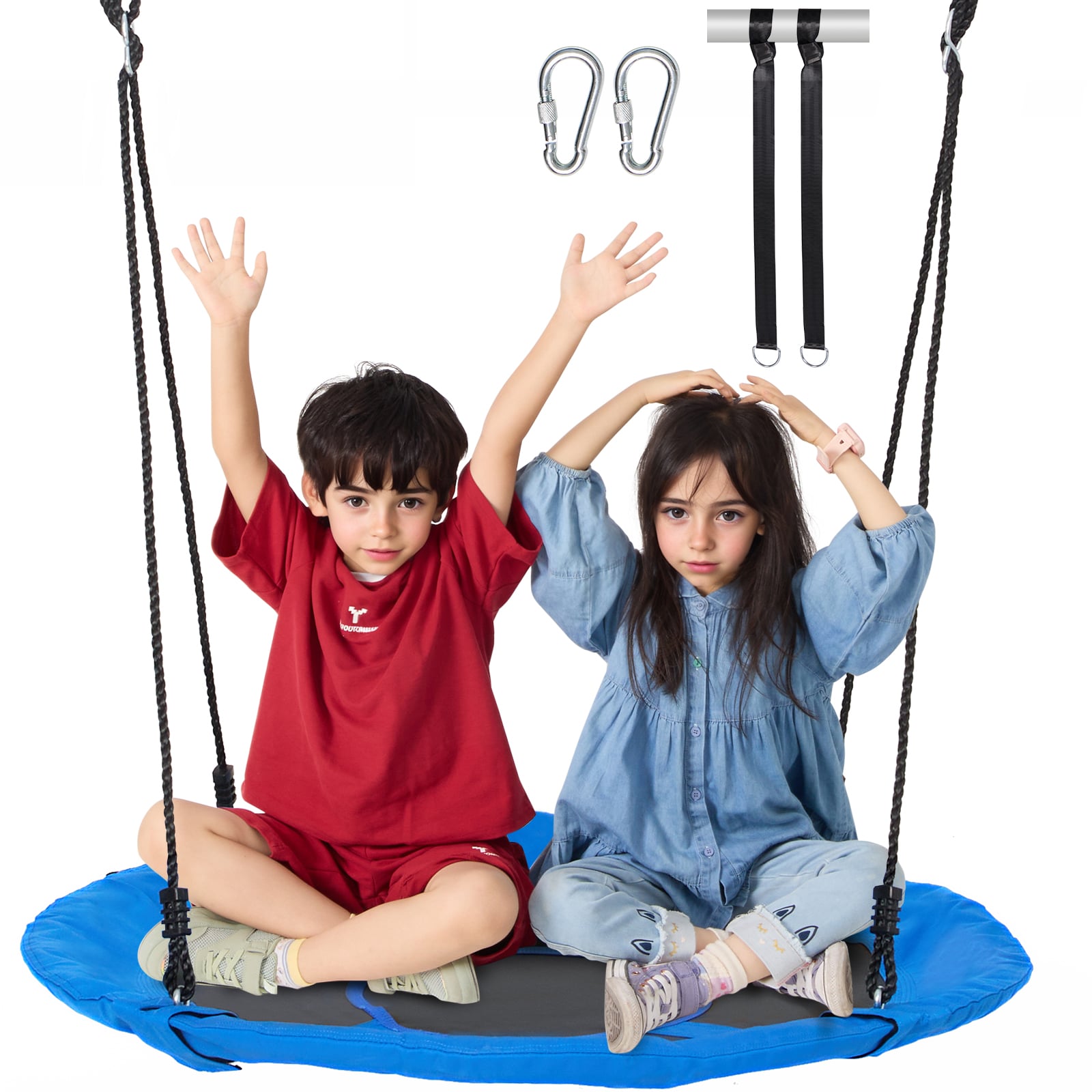 VEVOR LSFDQQLSFD409Q7D1V0 750 LBs 40 In Tree Swing Circular Base Plastic and Metal Belt Swing