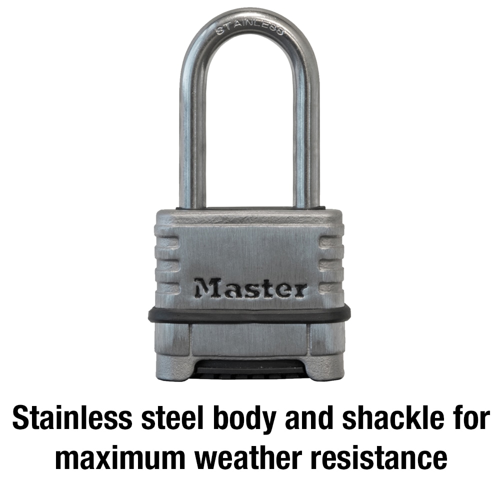 2.75 Wide 5 Position resettable U-Lock Padlock with 4.57 Long Shackle,  Gym, Suitable for lockers. File cabinets, wardrobes, Fences, Sheds, Door