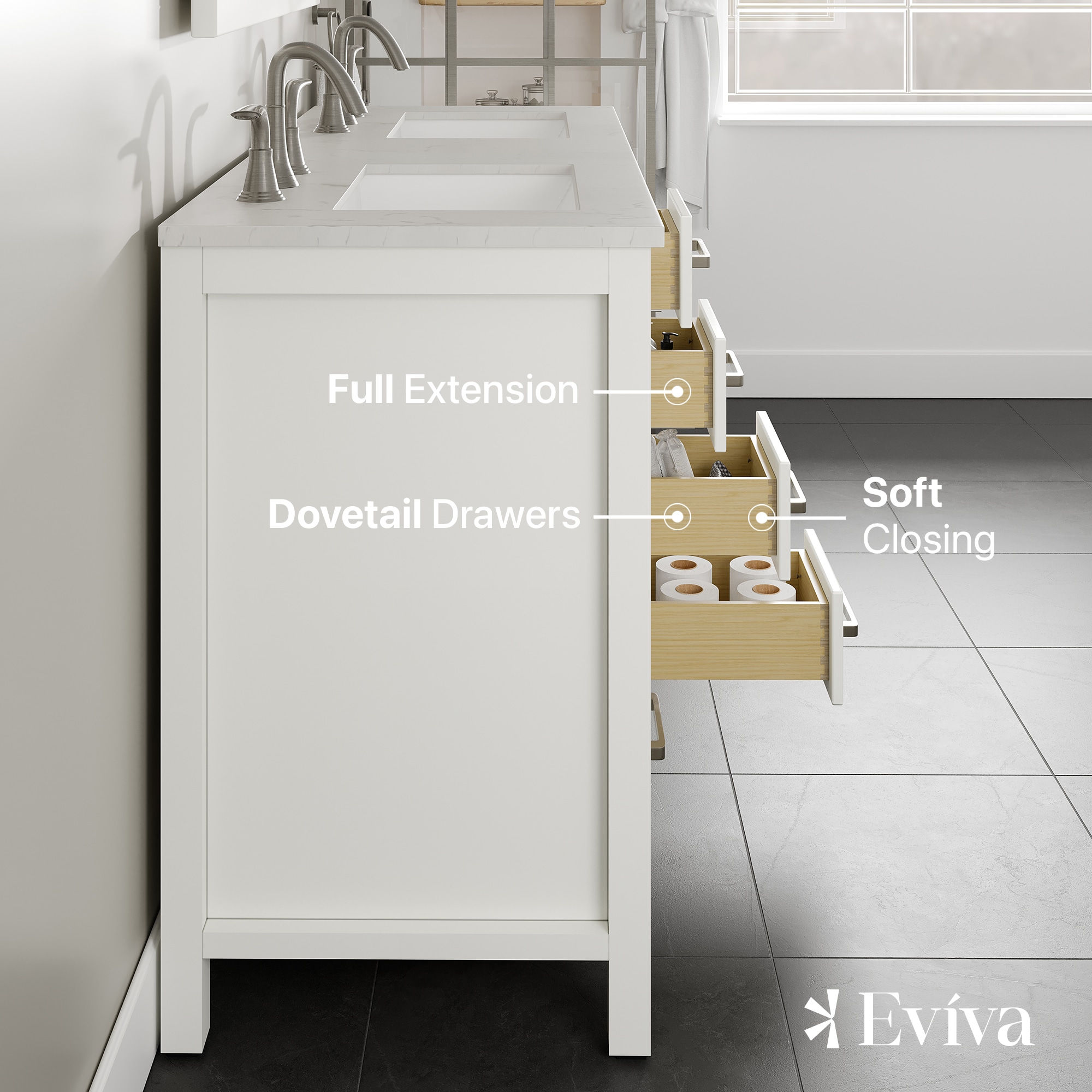 Eviva EVVN412-48WH-DS-Q Bath-Vanity-Combo - View #5