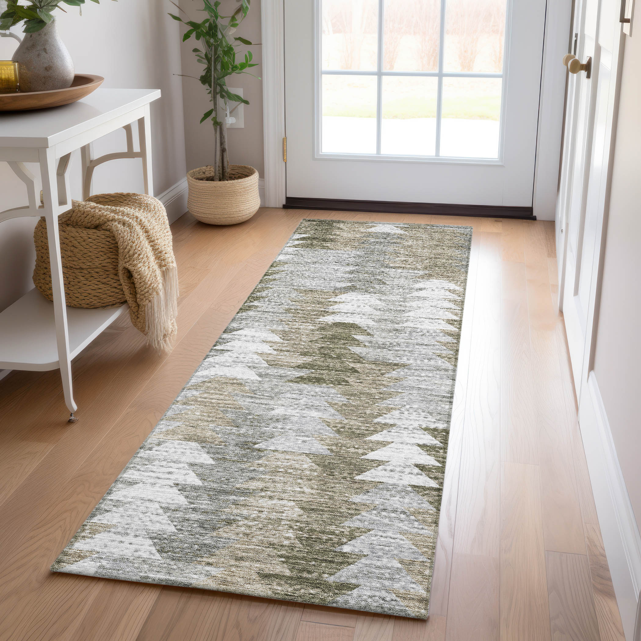 Addison Rugs ACN632BR2X8 Chantille ACN632BR 2 x 7 (ft) Polyester Brown Rectangular Indoor/Outdoor Geometric Machine washable Runner rug