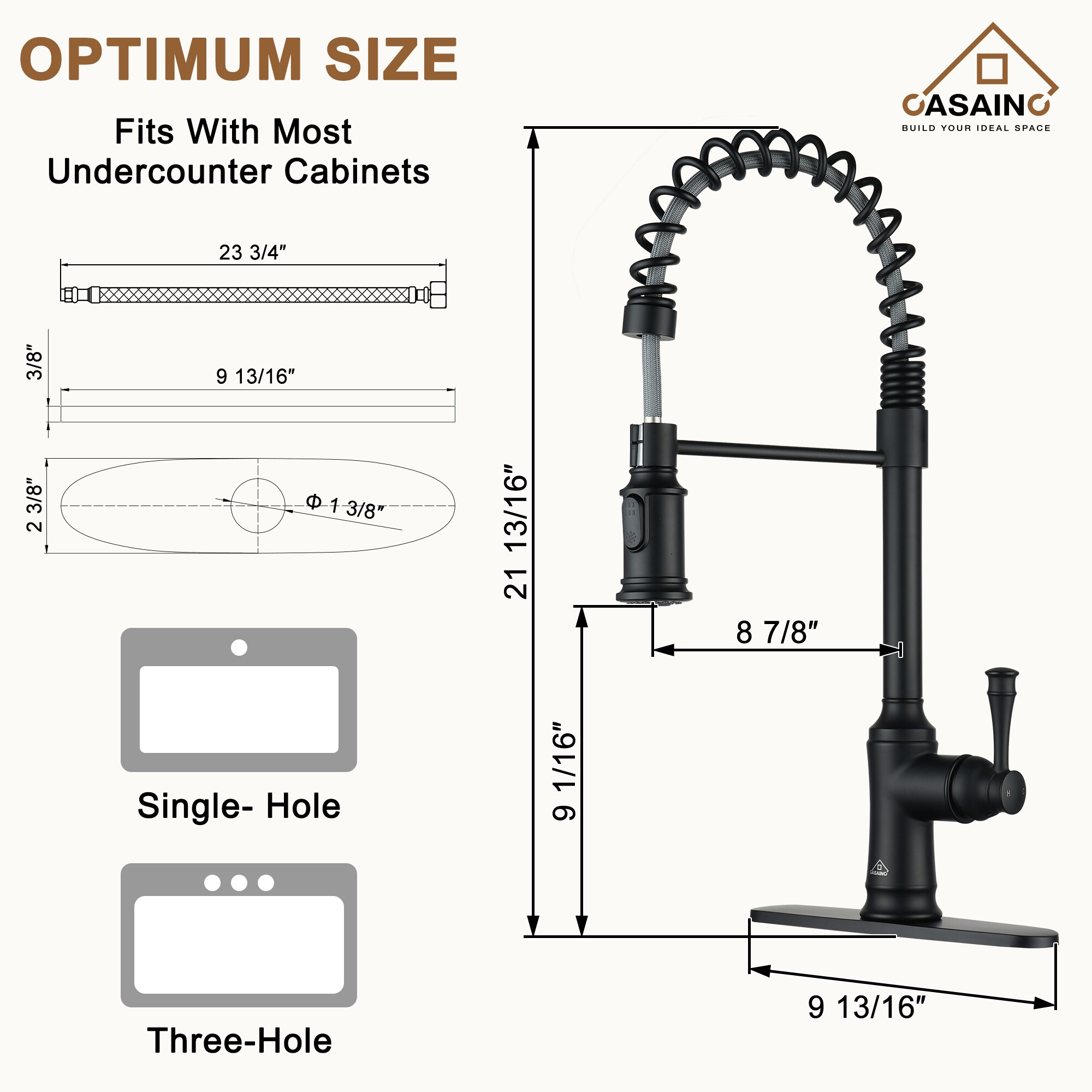 CASAINC CA-D4183-MB Kitchen-Faucets - View #8