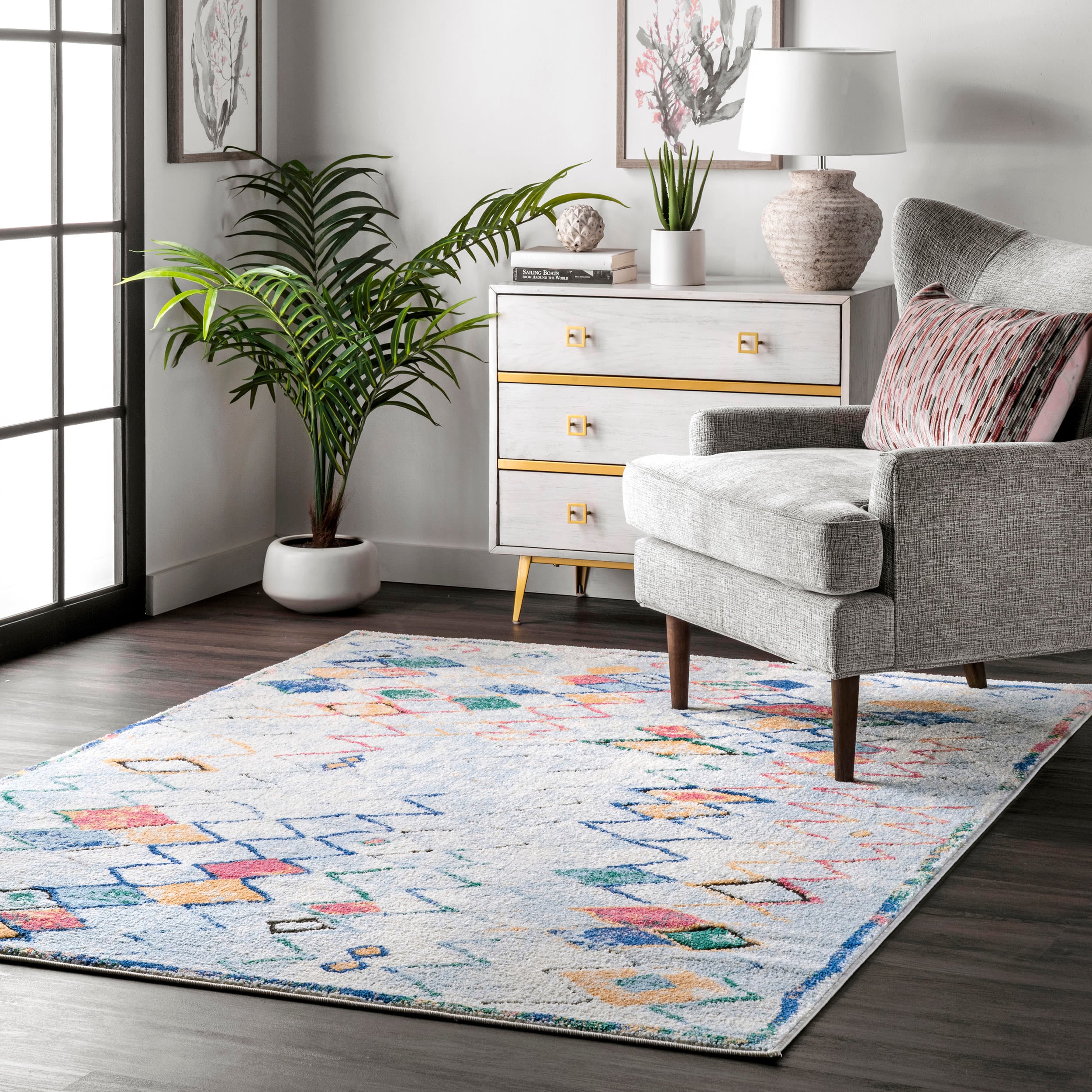 nuLOOM OZTS02A-6709 6 X 9 (ft) Indoor Geometric Area Rug