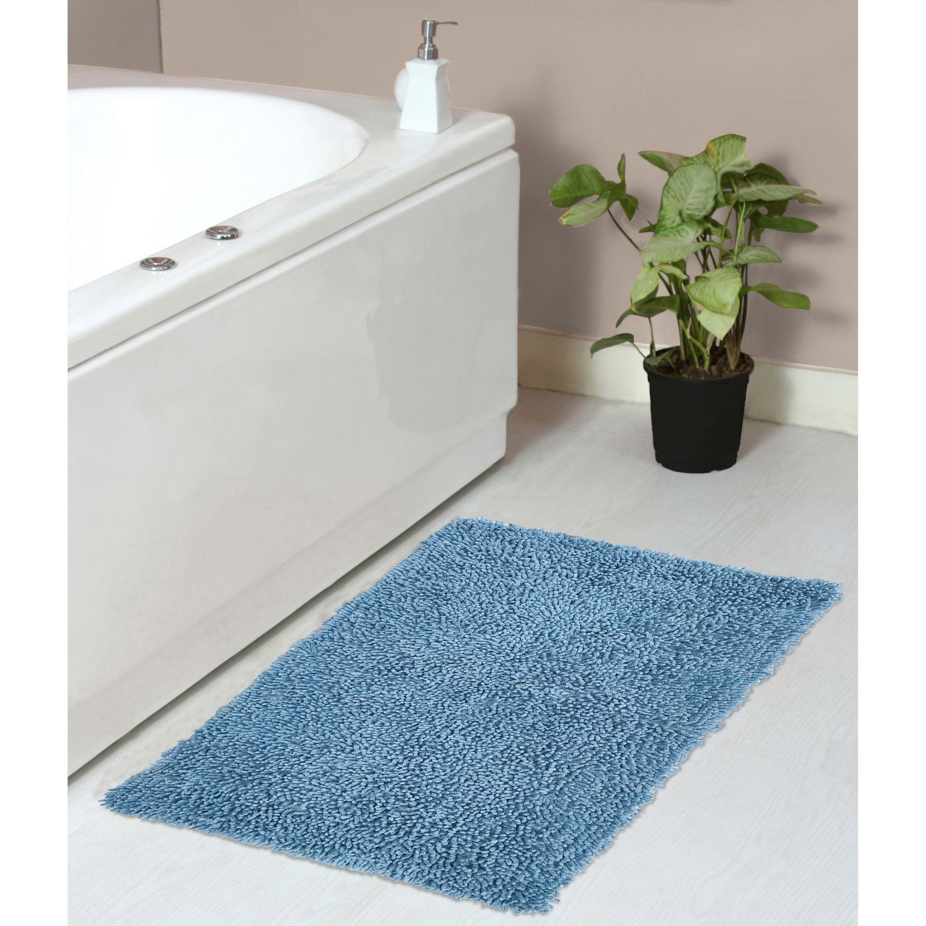 Home Weavers BFA2440BL Fantasia 24-Inches x 40-Inches Blue Cotton Bath rug