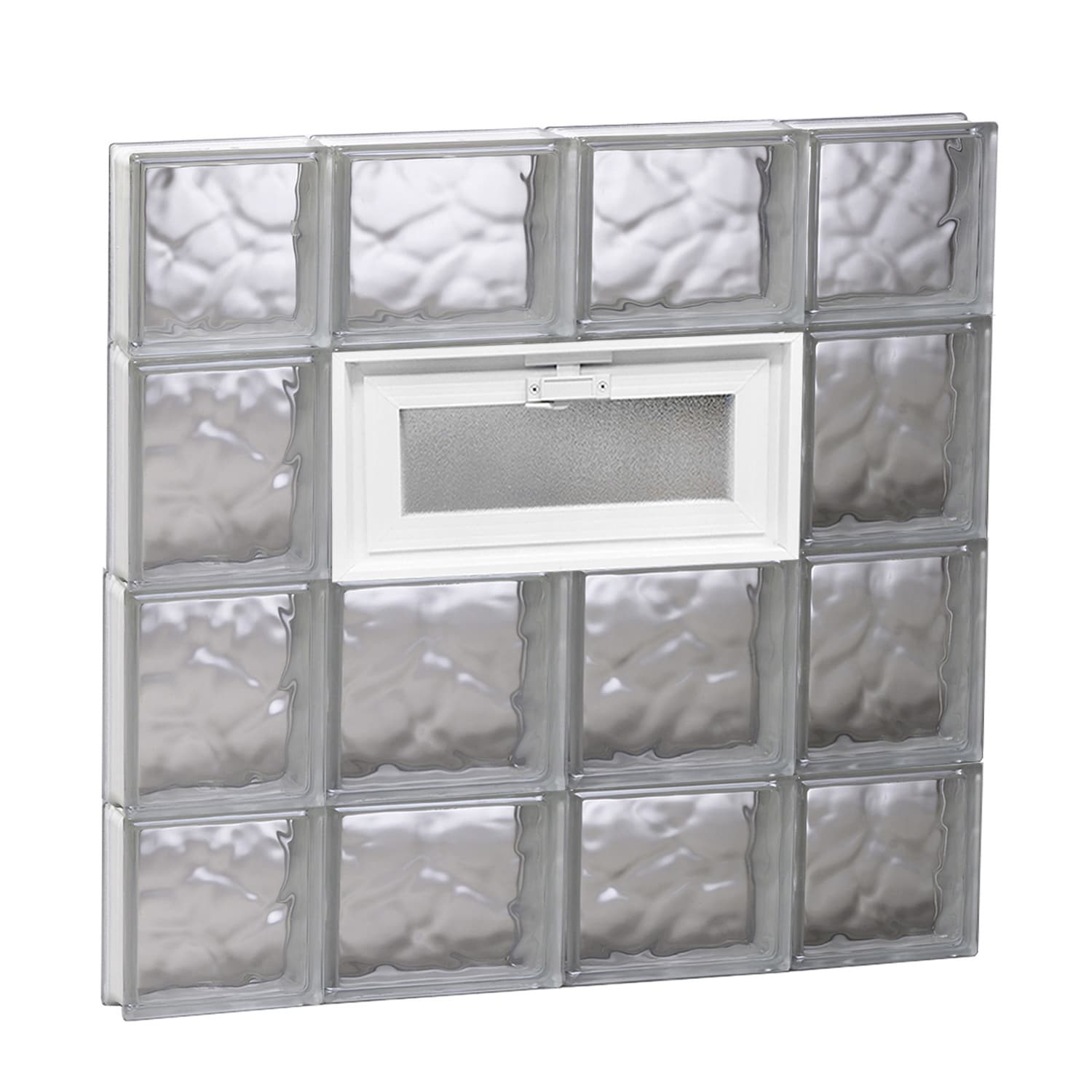 REDI2SET V2828DC Wavy Glass 27-in x 27-in Frameless Replacement Vented Glass Block Window