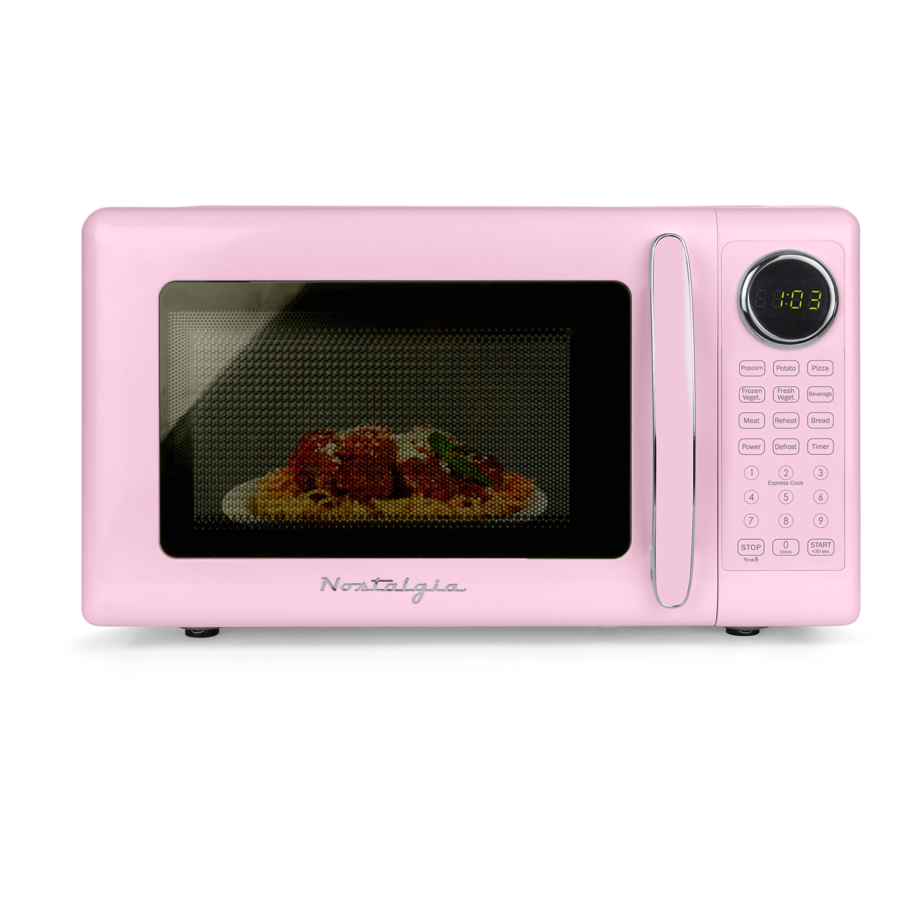 Nostalgia 0.7-cu ft 700 -Watt Countertop Microwave ( Pink ) #NRMOPMSW7PK6A