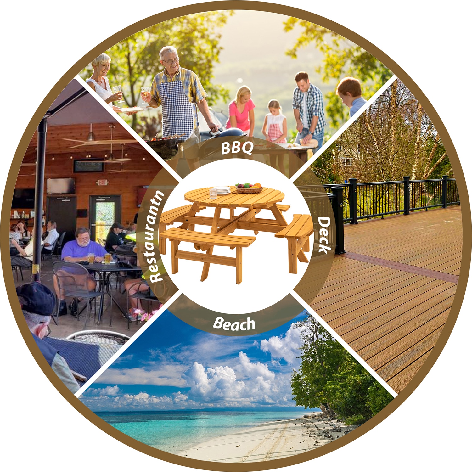 WELLFOR GOSS1422-S00005 Picnic-Tables - View #4