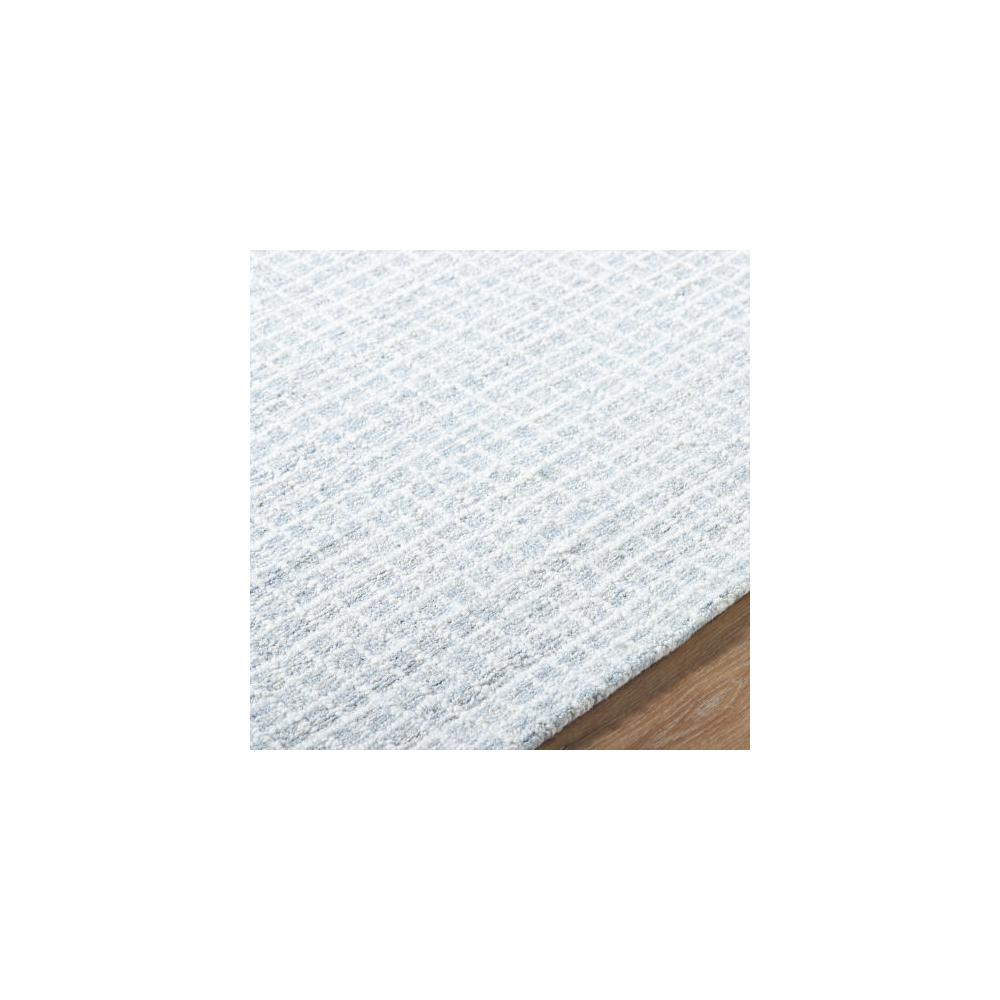 Pale Blue Tufted Wool Rectangular Area Rug, 5' x 7'