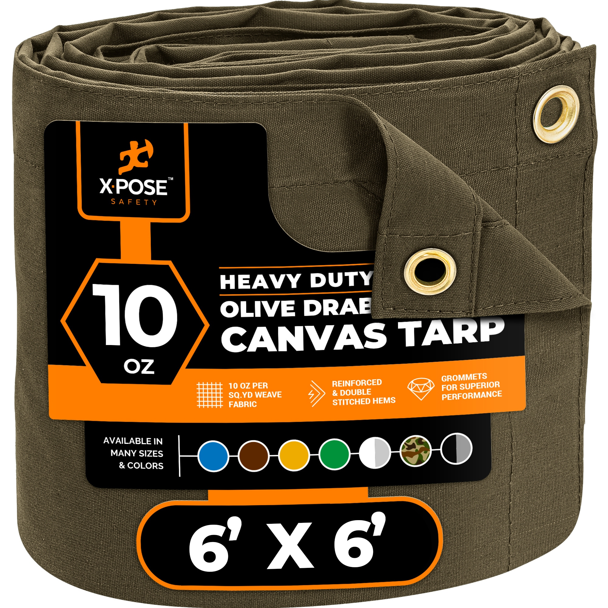XPOSE SAFETY CTOD10-66-X 6-ft x 6-ft Green Water resistant Commercial Polyethylene 12-mil Tarp