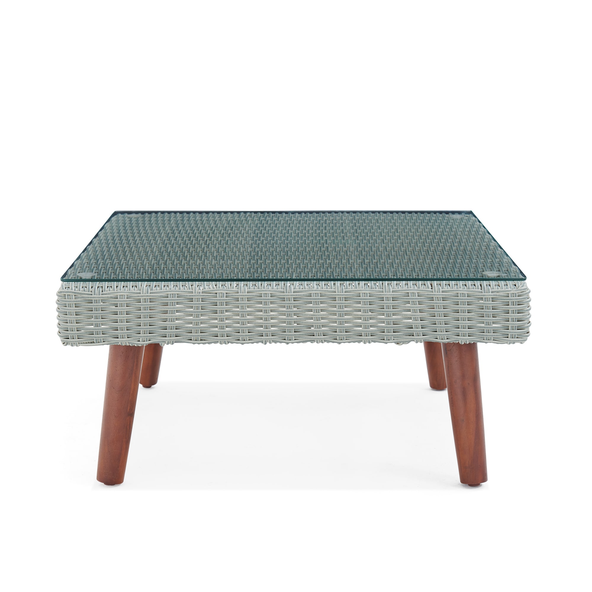 Alaterre Furniture AWWD04DD Albany Square Wicker Outdoor Coffee 29-in W x 29-in L