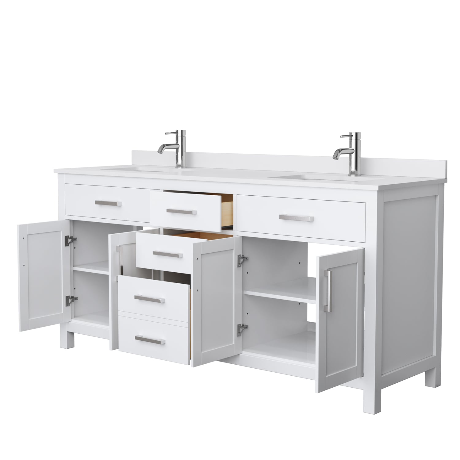 Lucy 72 Double Bathroom Vanity Set with Vessel Sinks - White  Beautiful  bathroom furniture for every home - Wyndham Collection