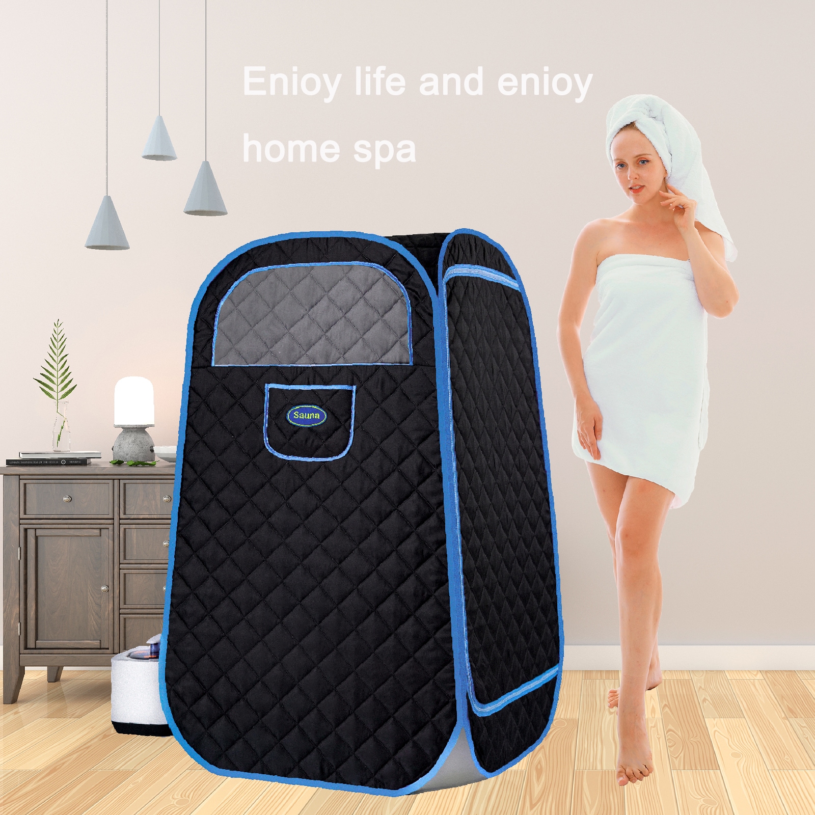 Dexmalle Portable Folding Full size Steam Sauna with 1000W And 2.2L steam Generator #W782124151
