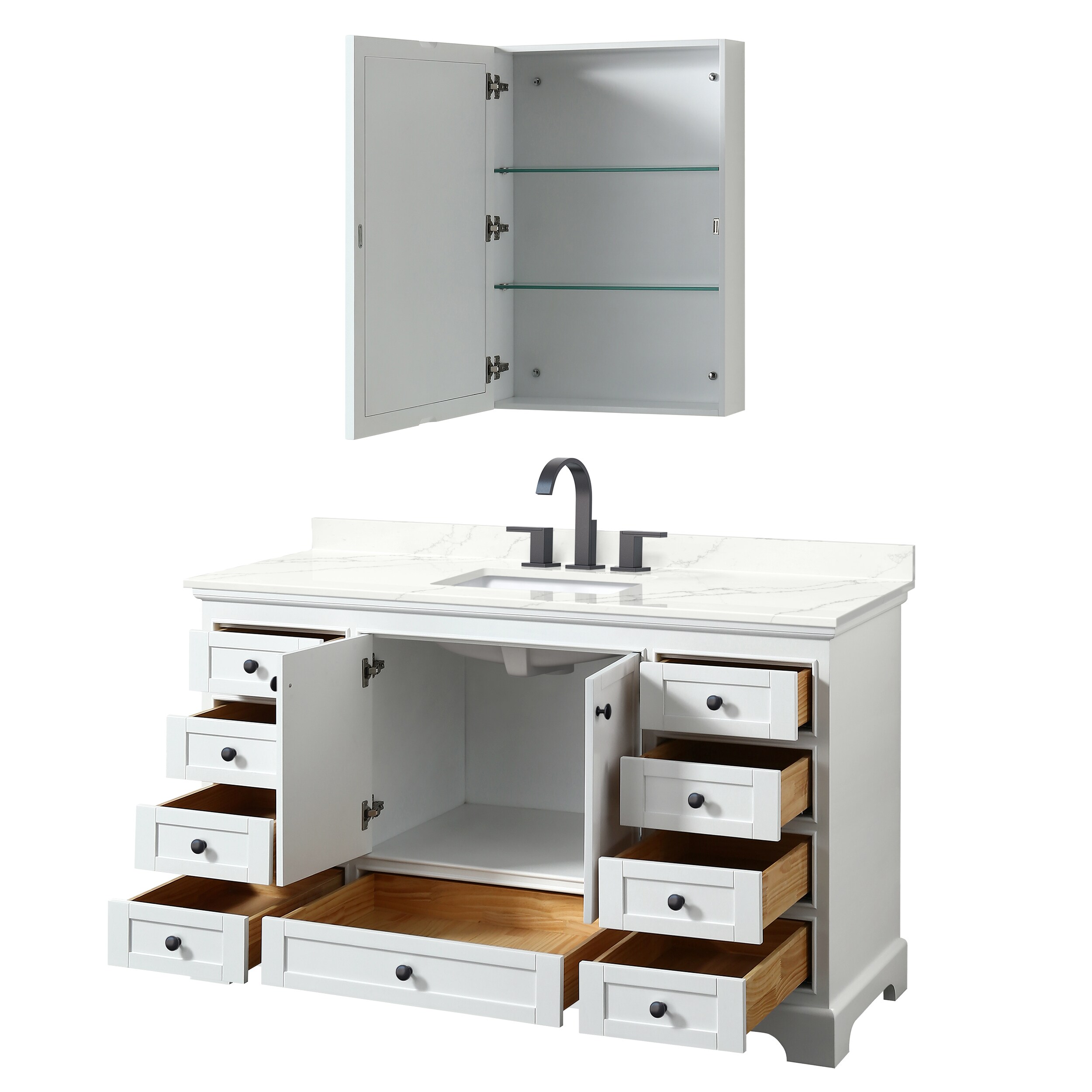 Wyndham Collection WCS202060SWBGTUS3MED Bath-Vanity-Combo - View #2