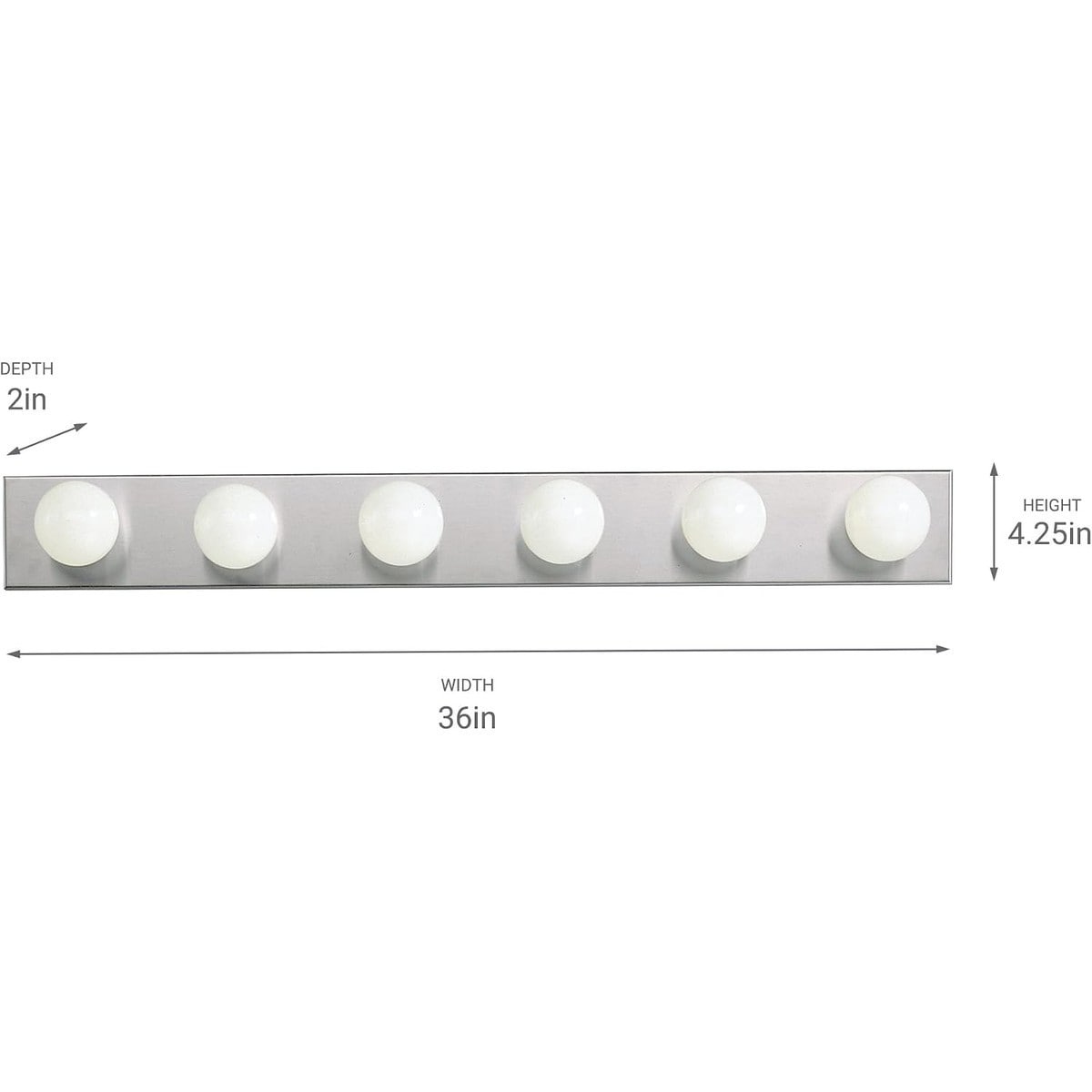 HEKCUIX 6 Light Brushed Nickel Bathroom Vanity Light with Rectangular ...