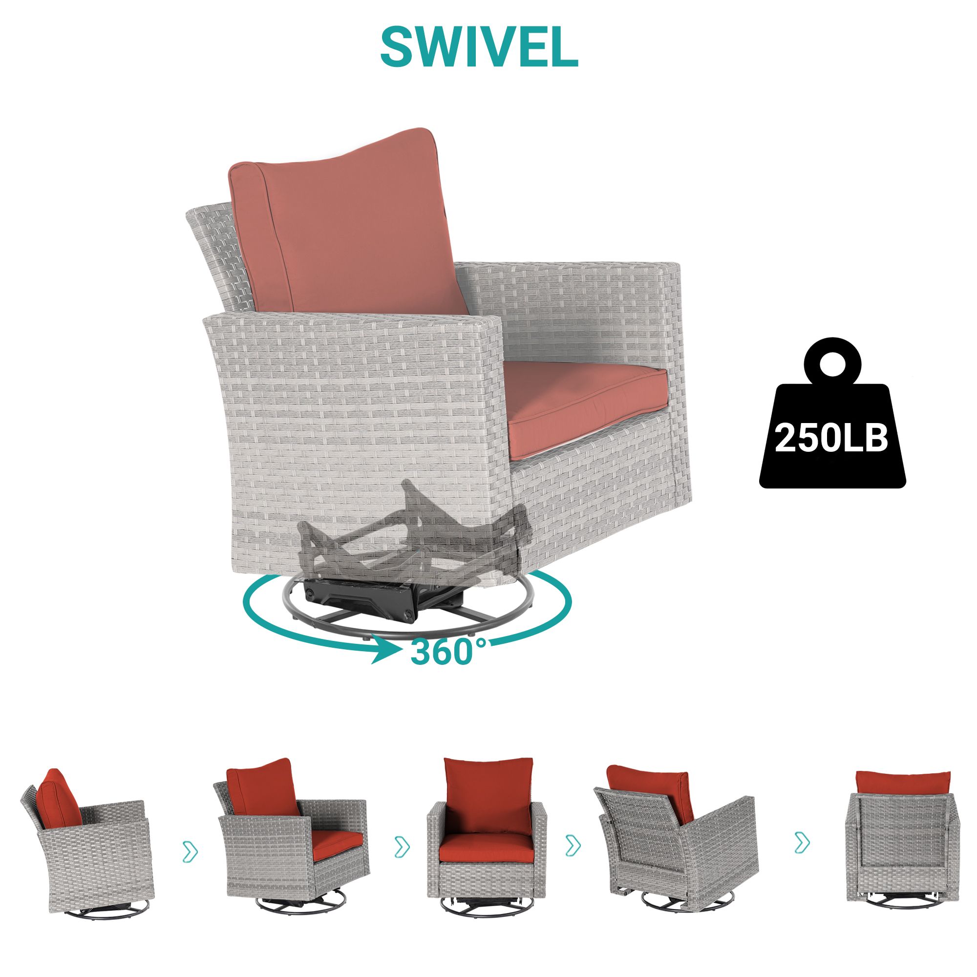 ACEGOSES LW-2R-HOG-T3 Patio-Conversation-Sets - View #3