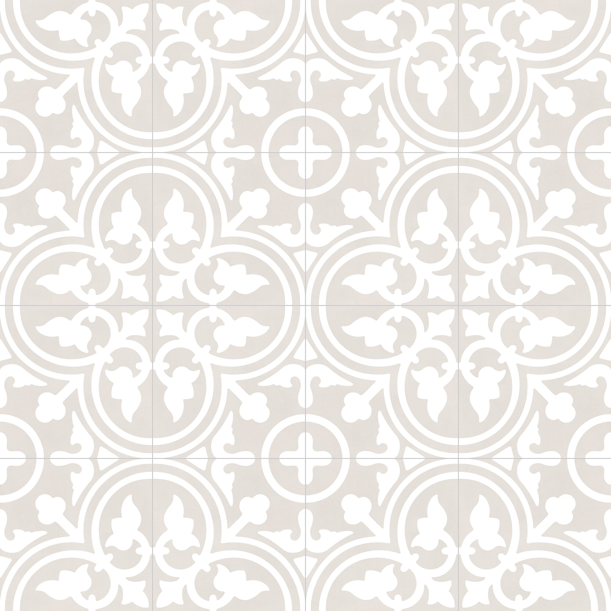 allen + roth Annabelle Gray 8-in x 8-in Glazed Porcelain Encaustic Floor and Wall Tile (0.42-sq. ft/ Piece)